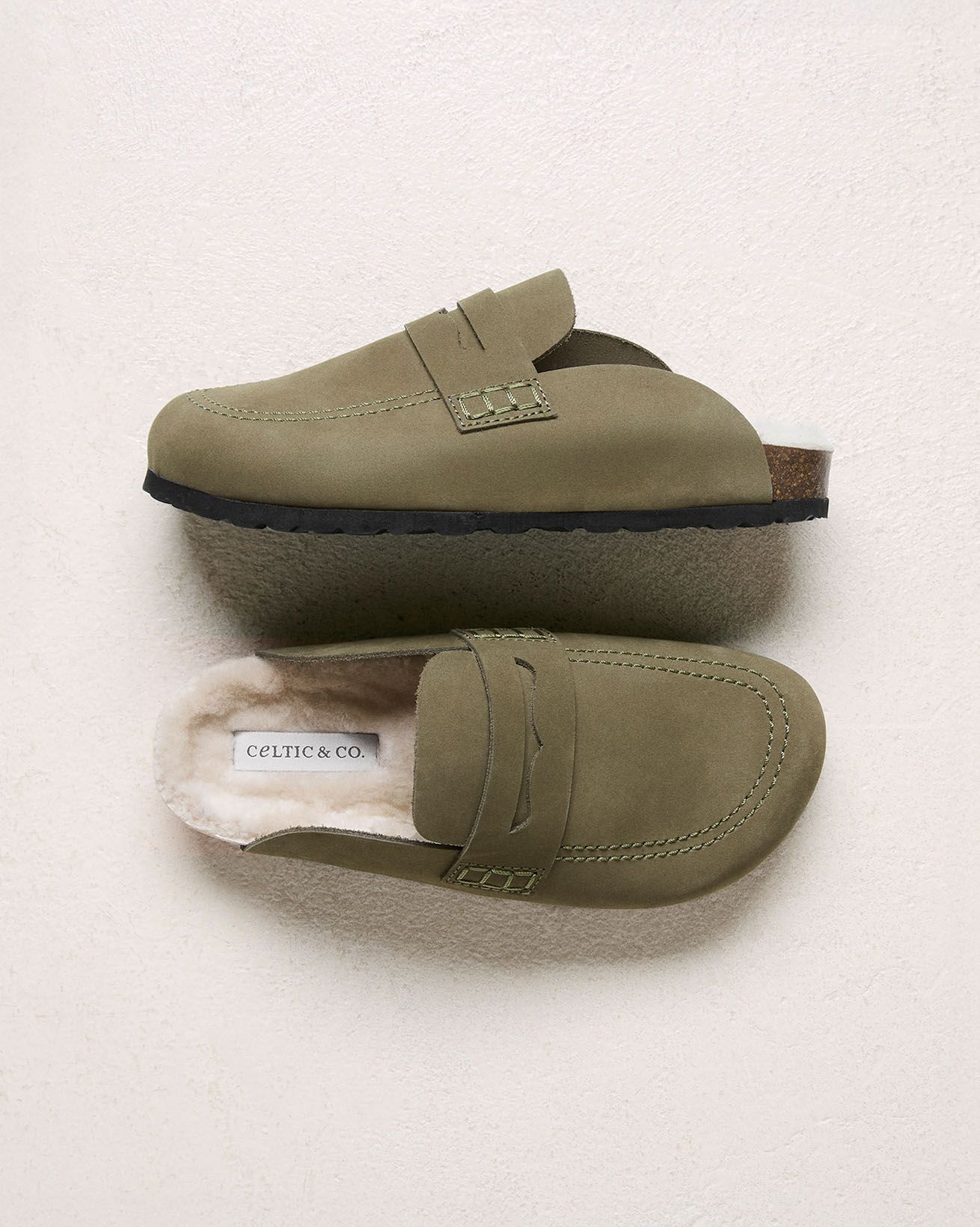 Sheepskin Lined Penny Loafer Clogs