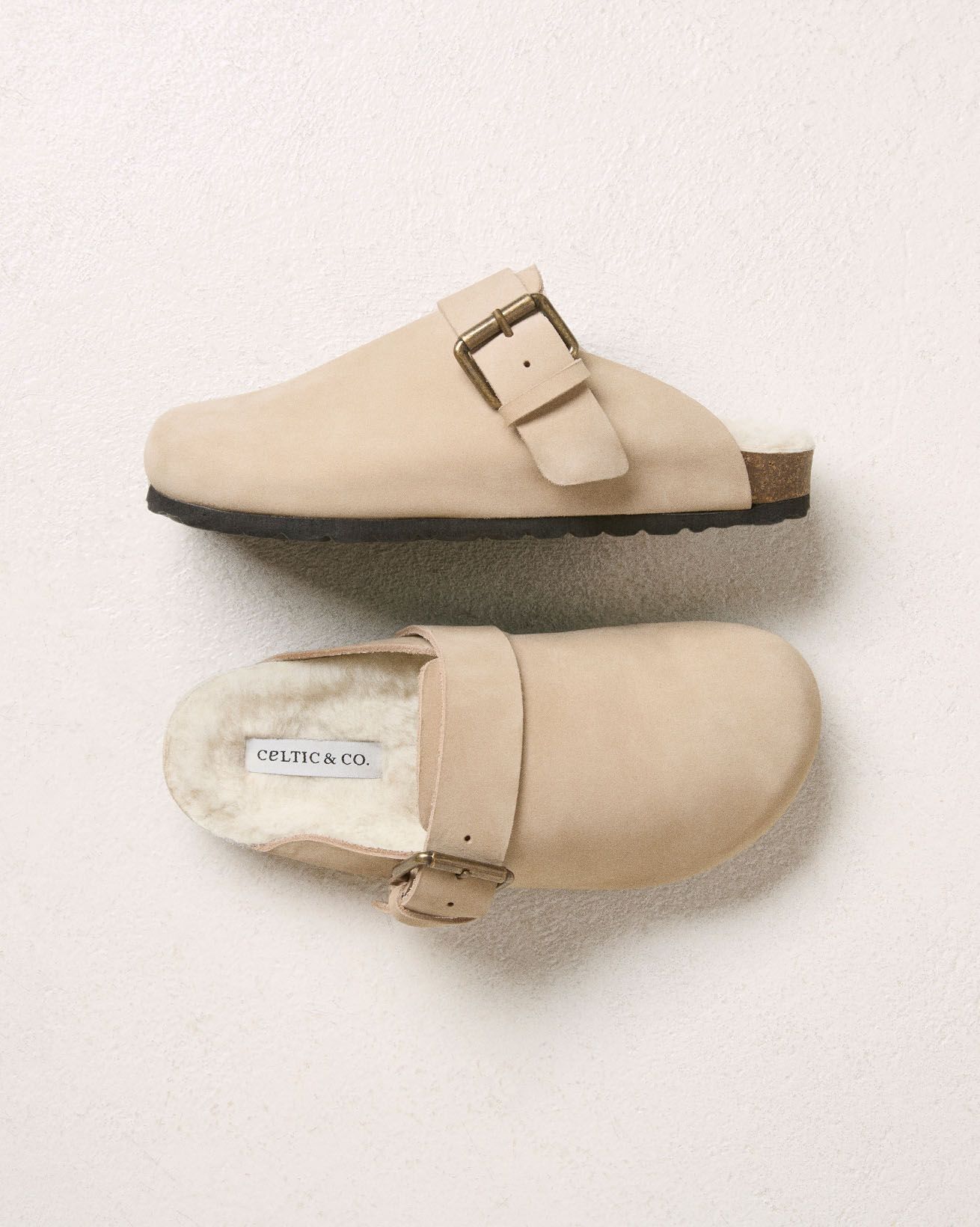 Sheep Lined Strap Detail Clogs
