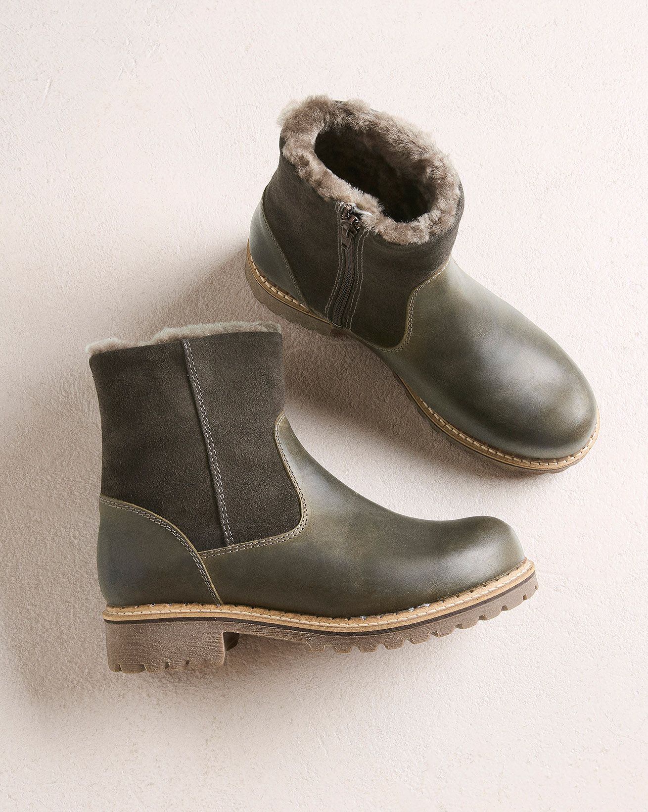Waterproof Sheepskin Lined Ankle Boots