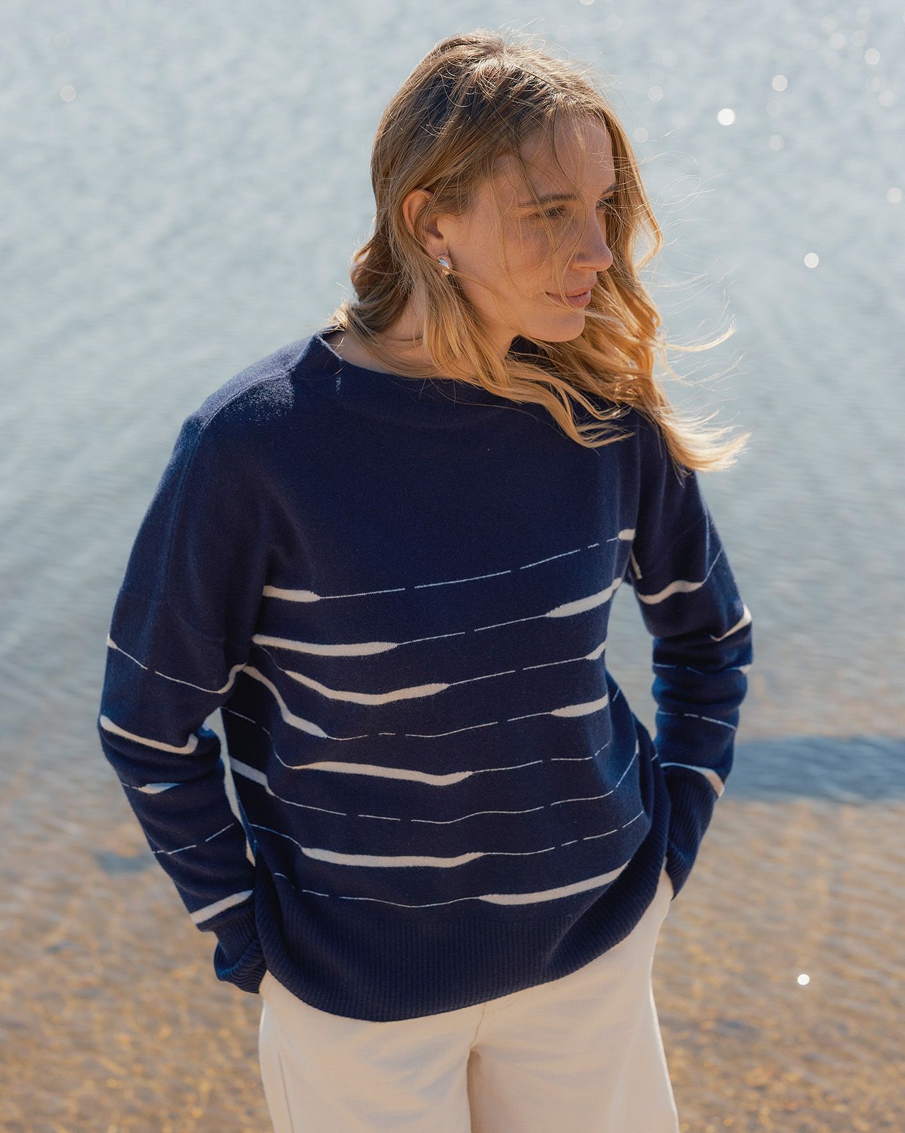 Tide Stripe Boat Neck Jumper 