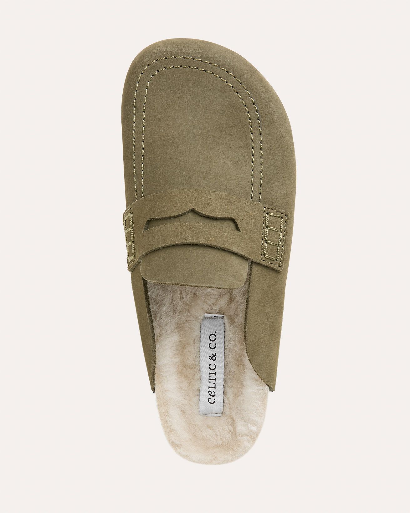 8828_Sheepskin_Lined_Penny_Loafer_Clog_Khaki_Above_WEB.jpg