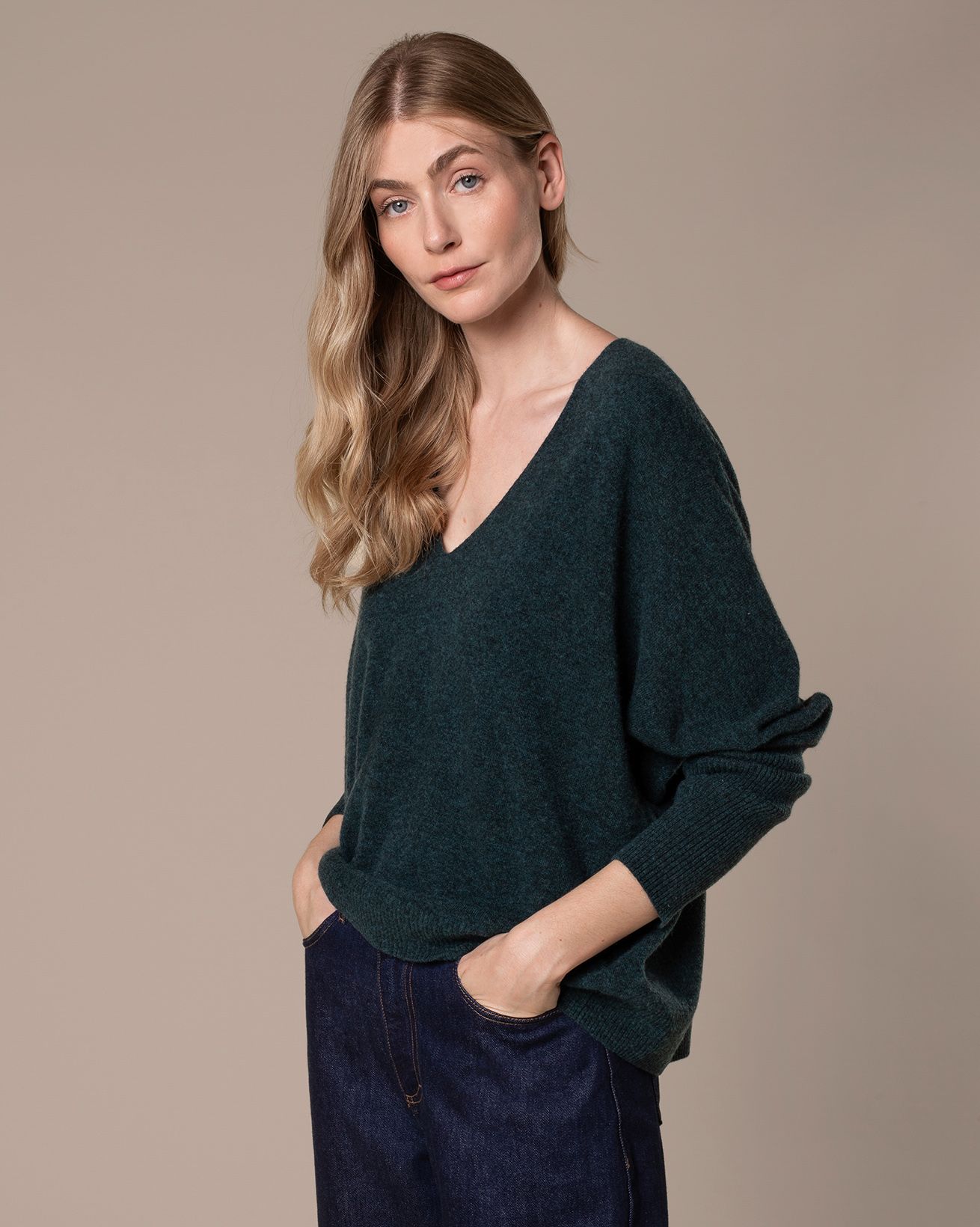Lambswool Slouchy V Neck Jumper