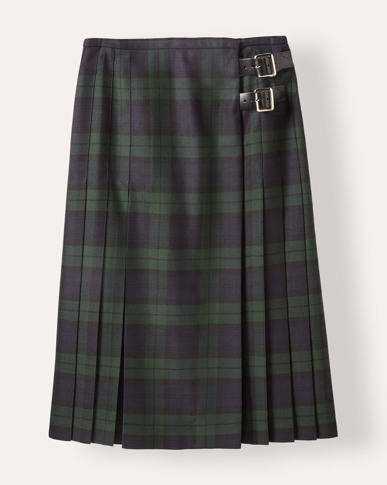 Check Pleated Midi Kilt