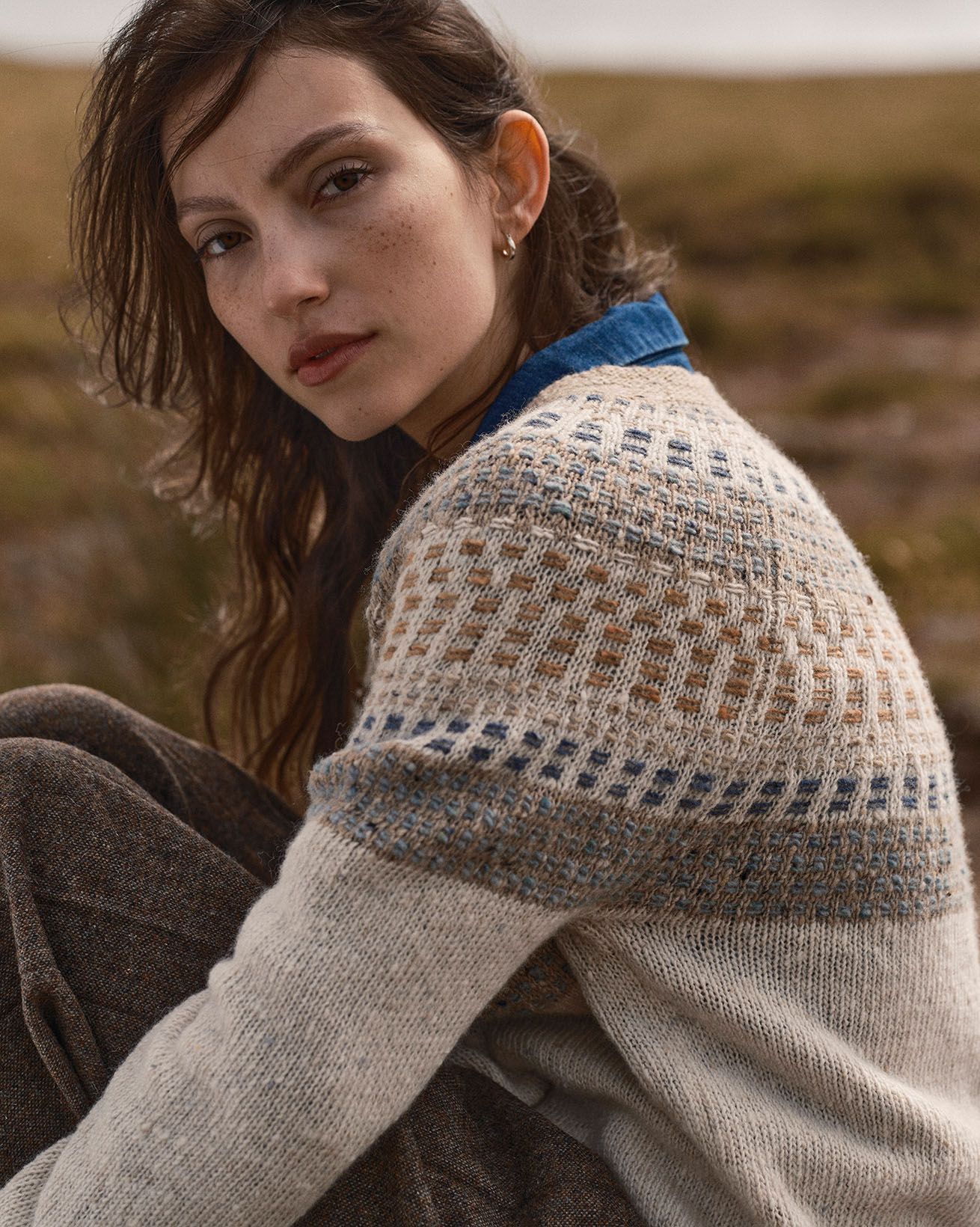 Float Stitch Yoke Donegal Jumper