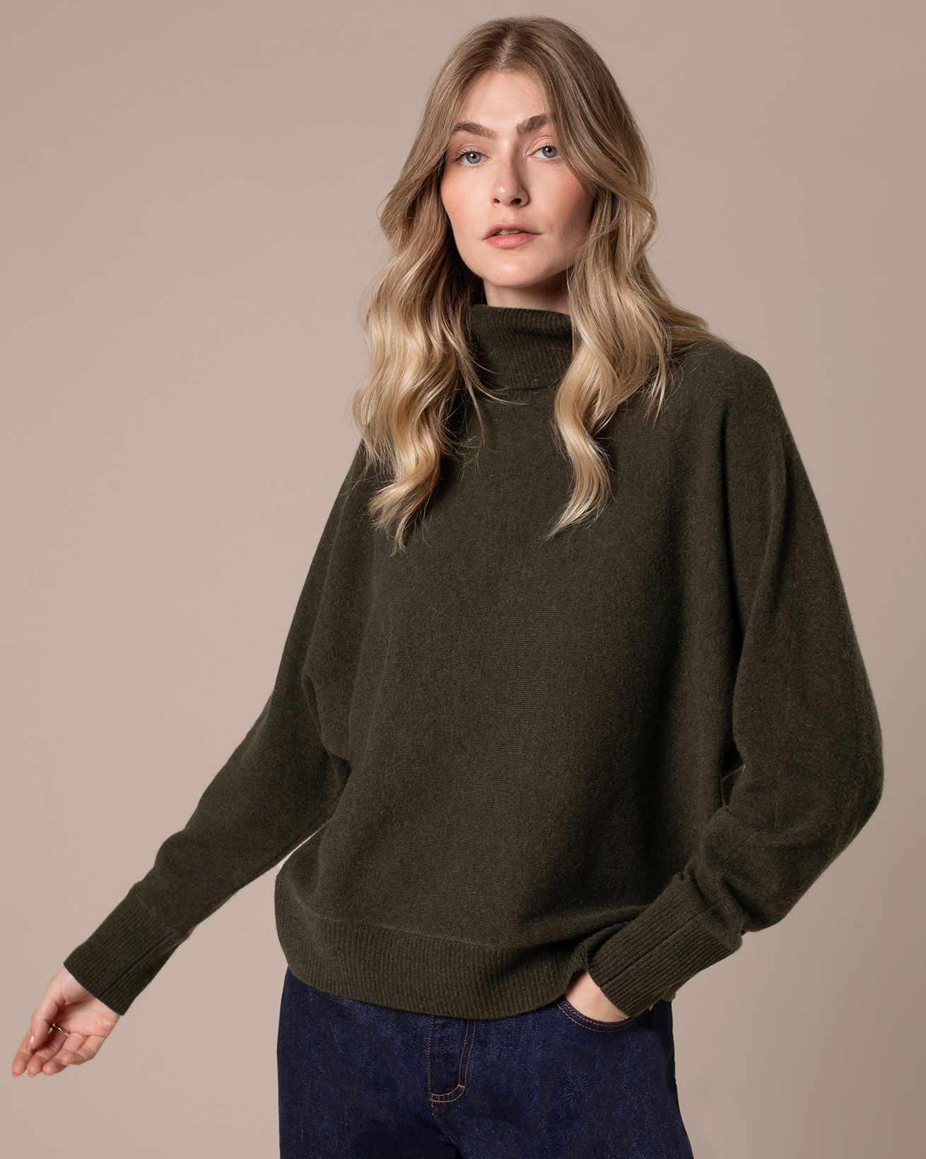 Roll Neck Dolman Jumper