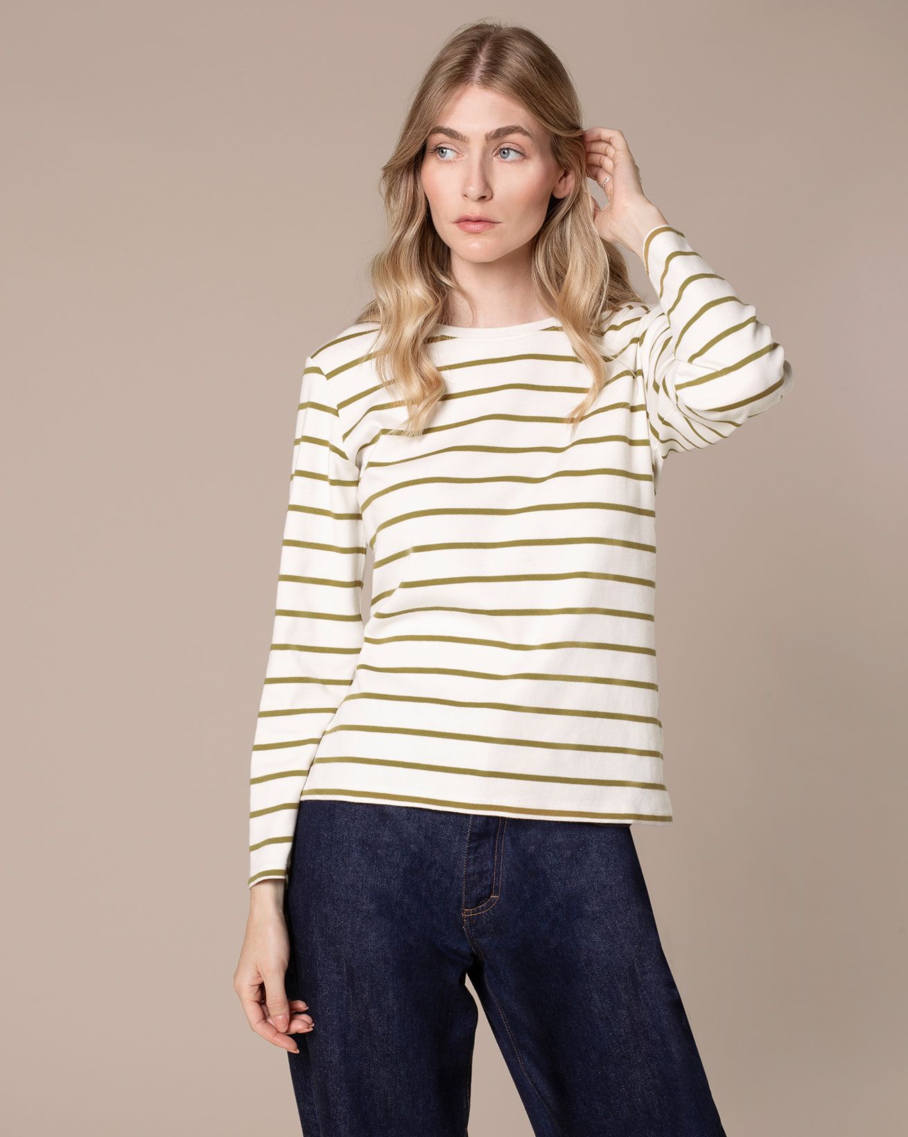 Organic Cotton Long Sleeve Stripe T Shirt