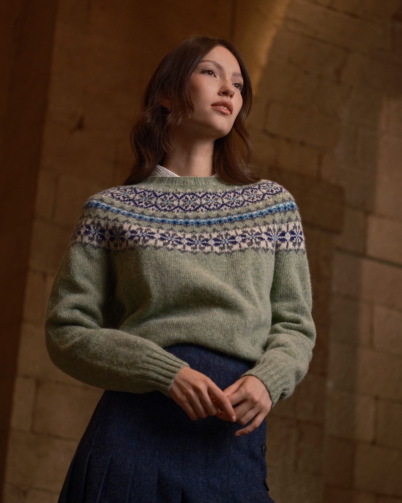 Donegal Fair Isle Yoke Sweater