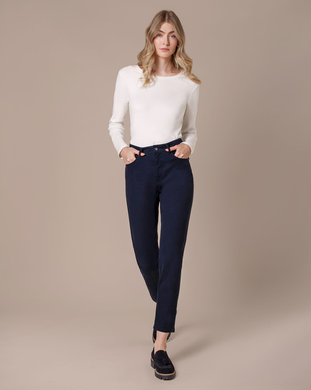 Stretch Twill Slim Leg Trousers