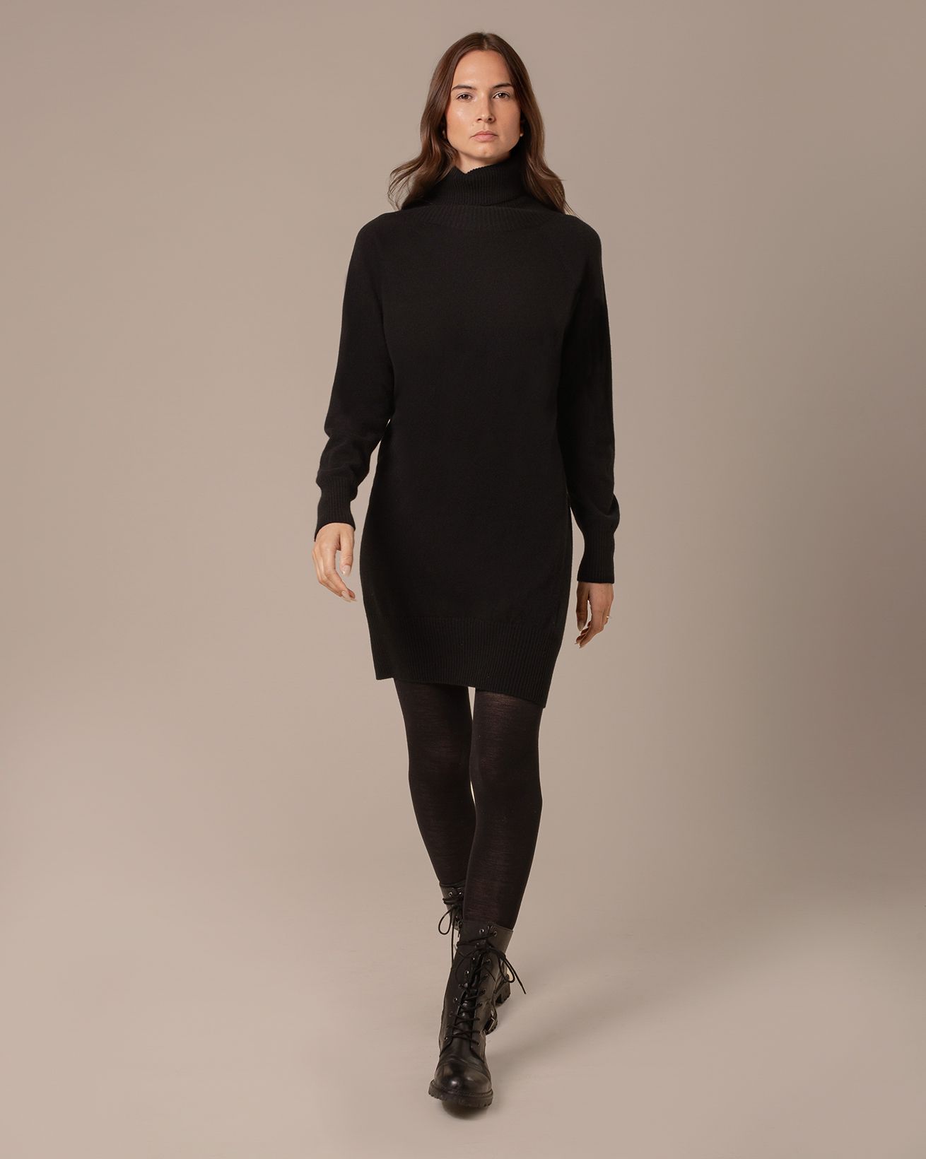 Supersoft Roll Neck Knee Length Dress