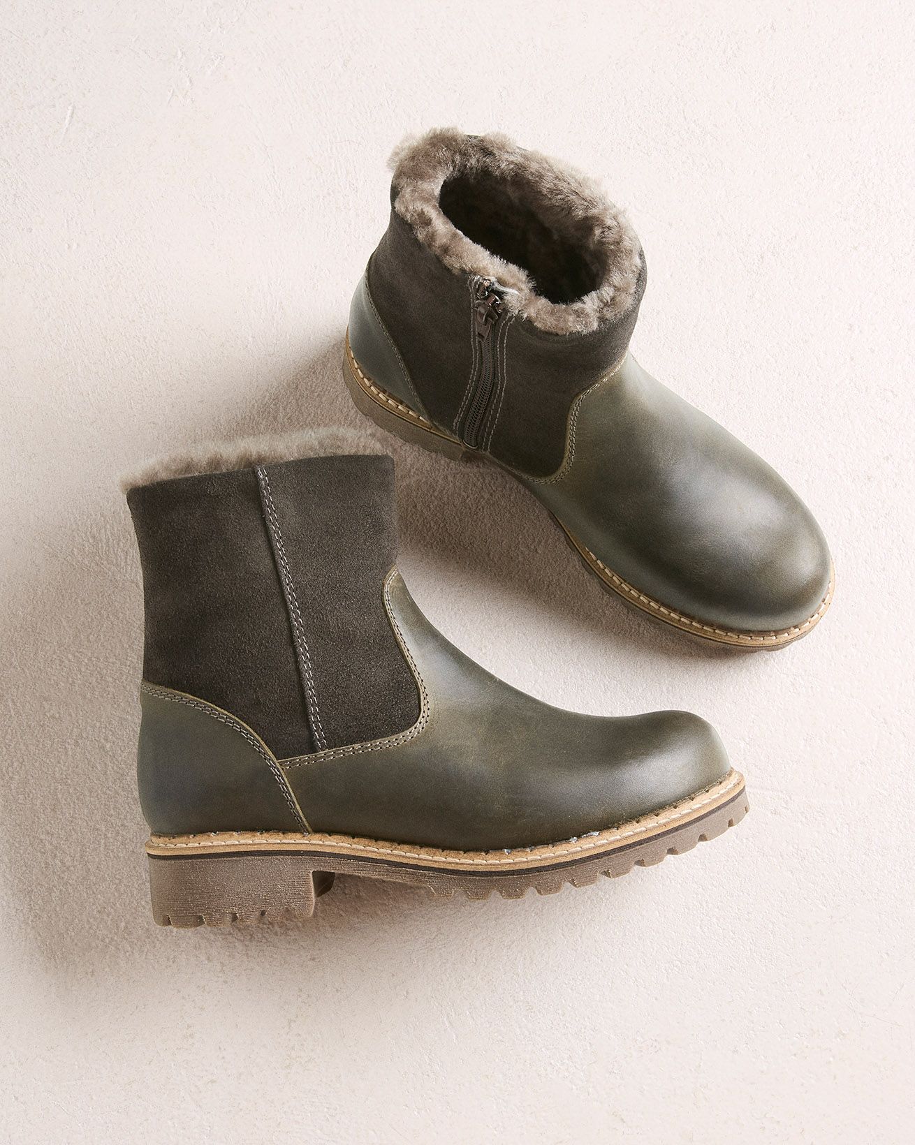 Waterproof Sheepskin Lined Ankle Boots