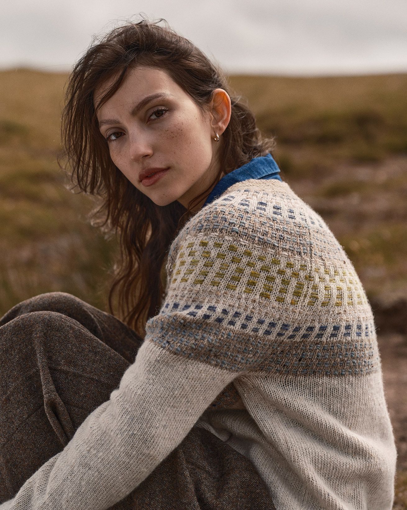 Float Stitch Yoke Donegal Jumper