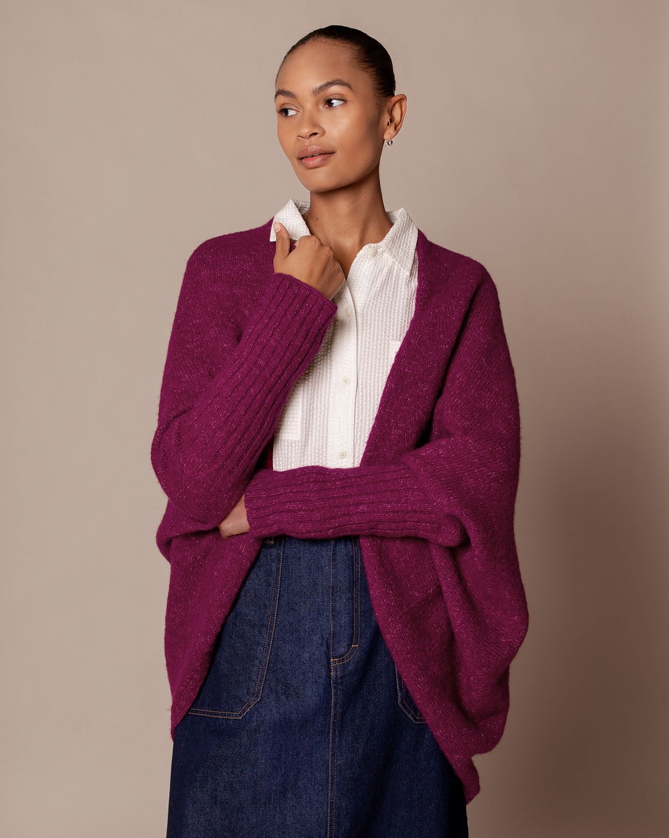 Alpaca Silk Blend Cocoon Cardigan