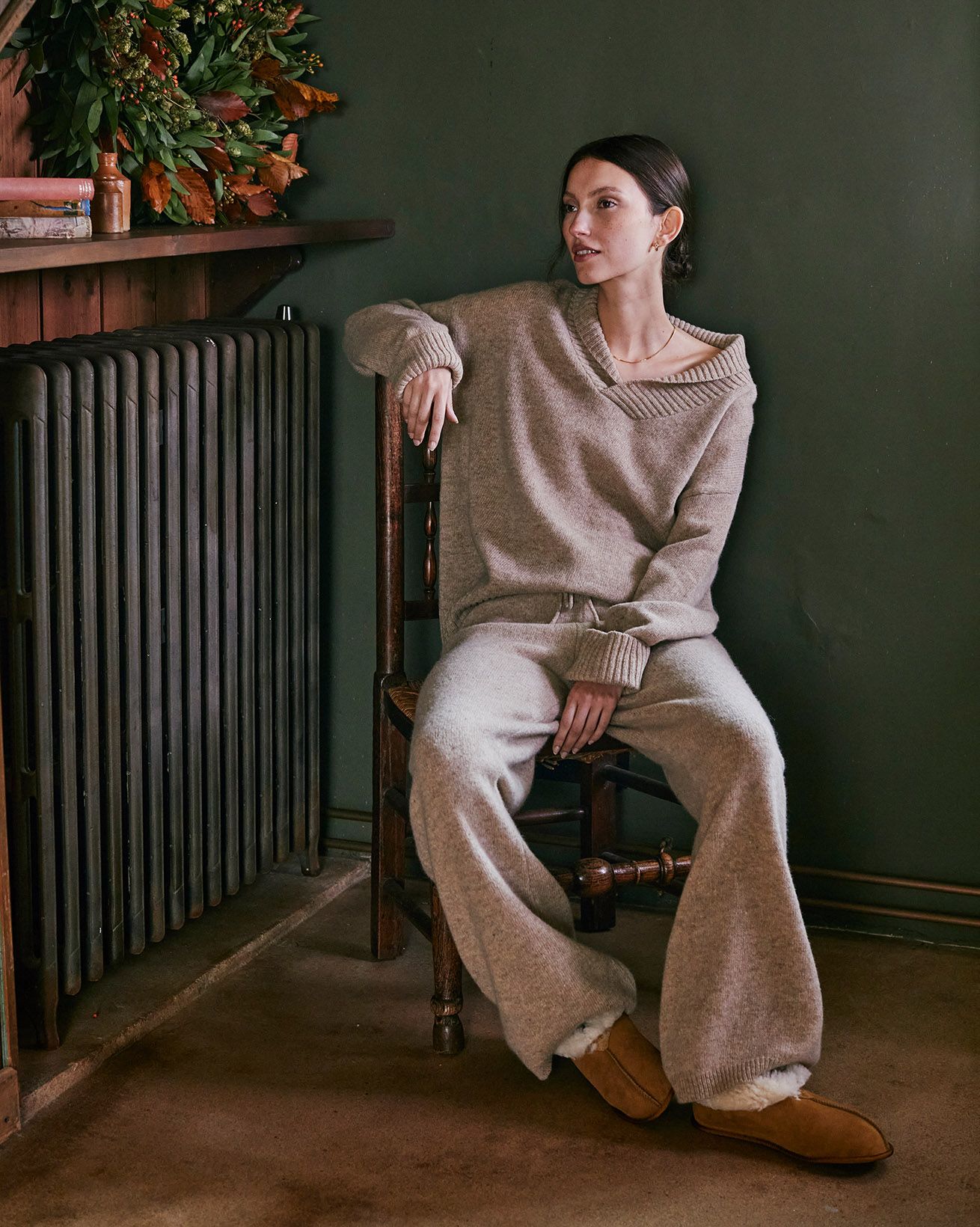 Flecked Wide Leg Jogger