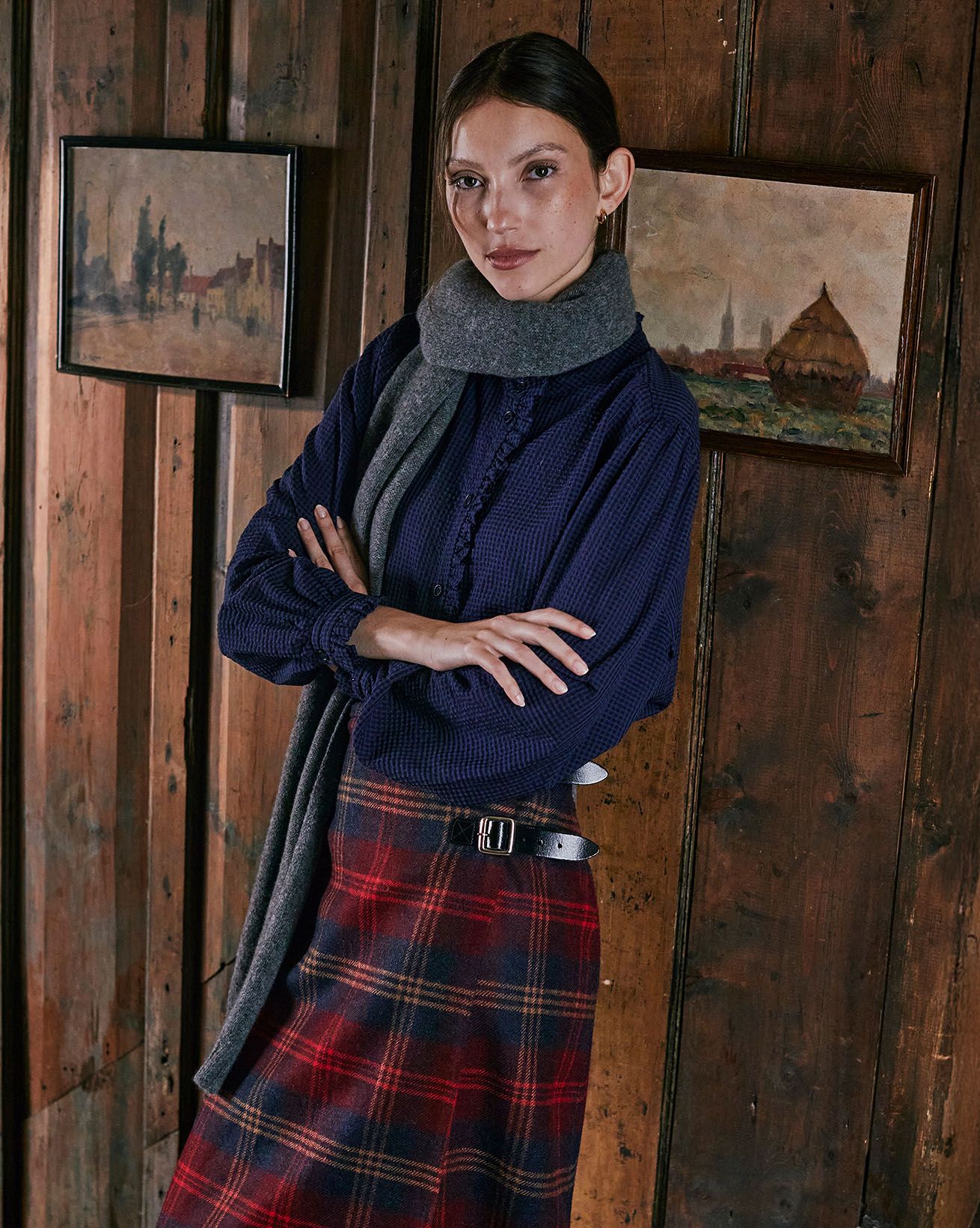 Textured Frill Collar Blouse