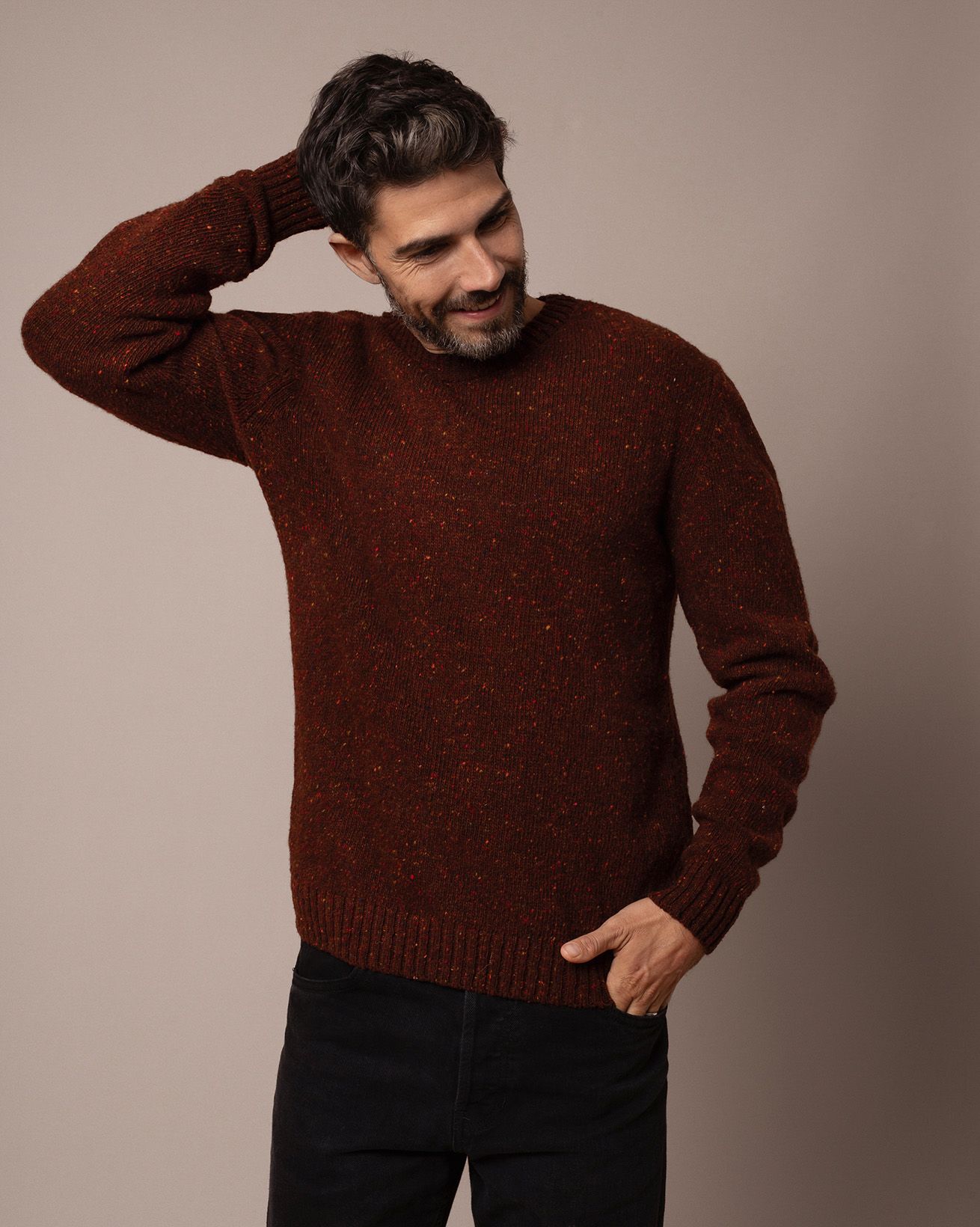 Herren Rundhalspullover aus Donegalwolle