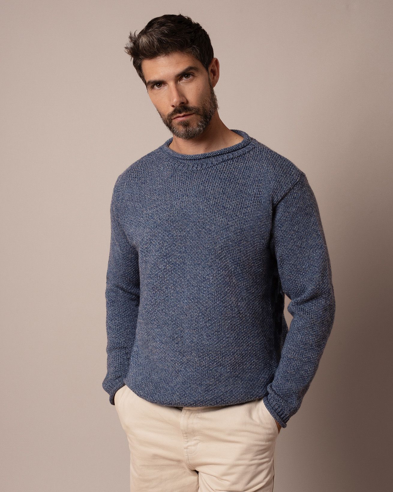 Pull Homme Col Rond En Maille Texturée