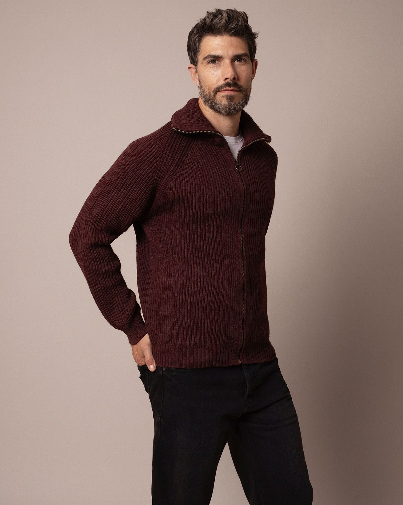 Men's Ribbed Zip Cardigan