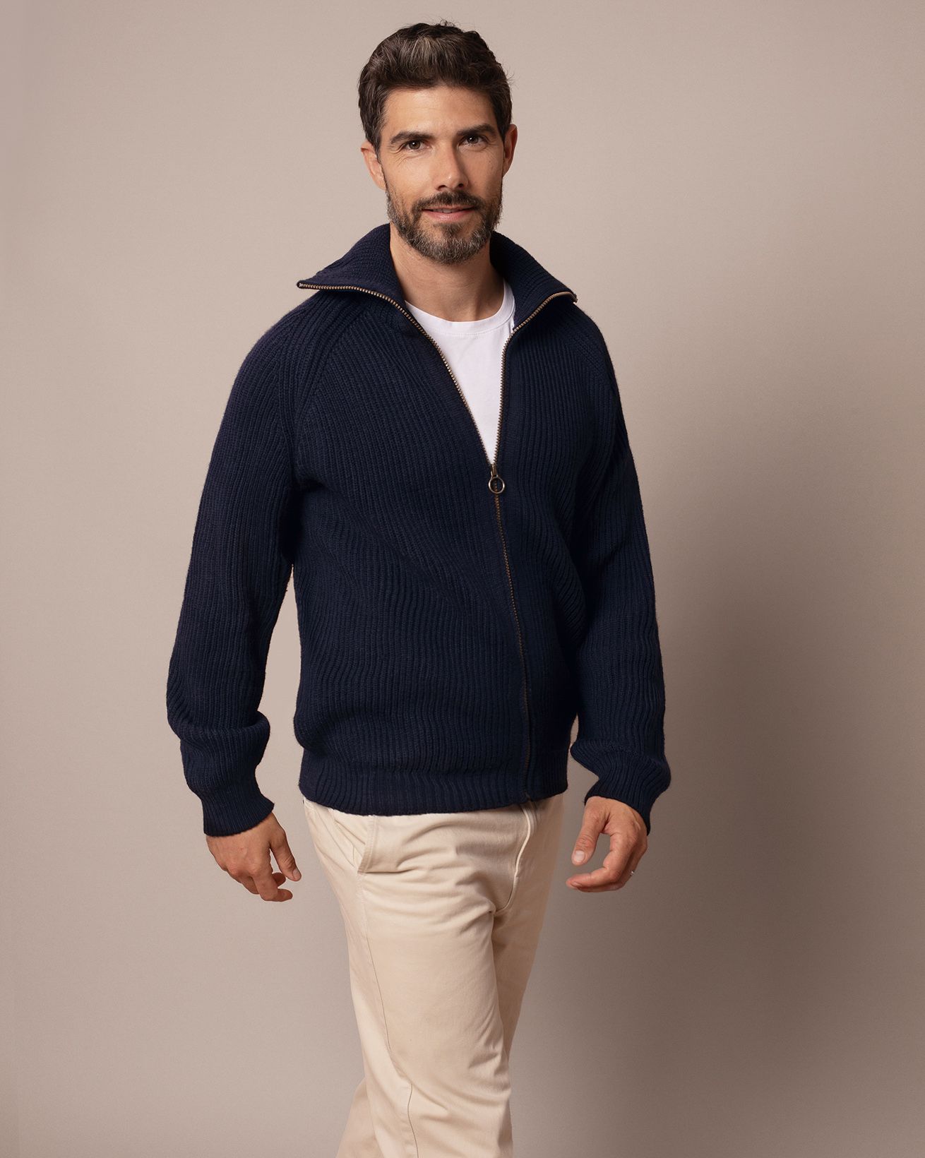 Men's Ribbed Zip Cardigan