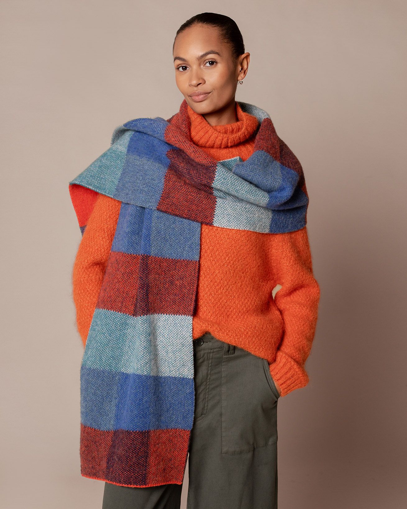 Brushed Check Scarf