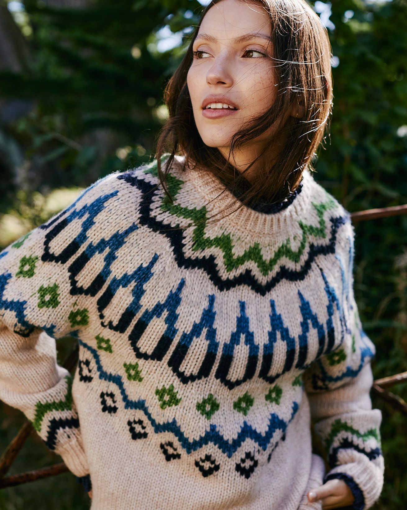 Luxe Fair Isle Yoke Crew Neck Jumper