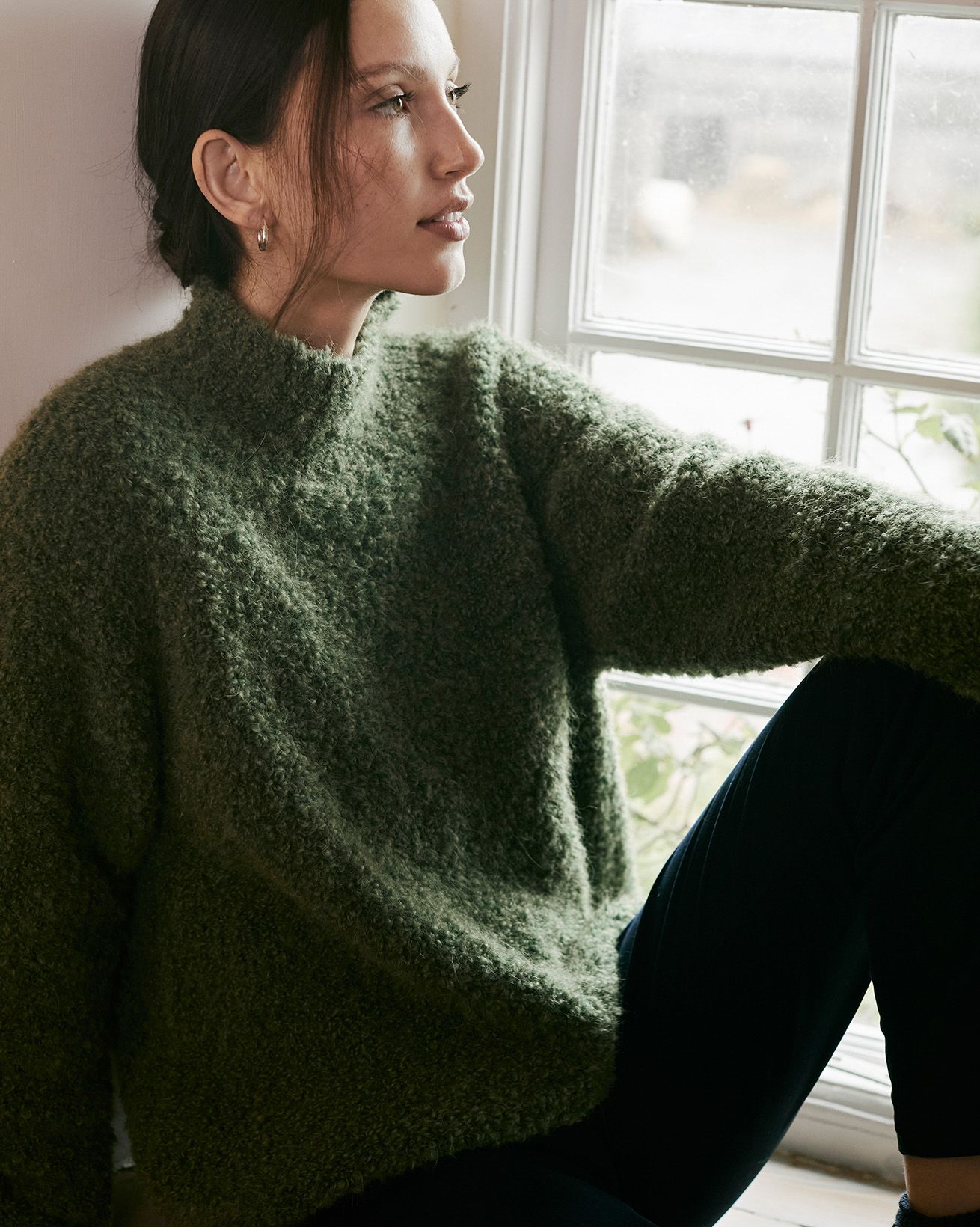 Boucle Funnel Neck Jumper
