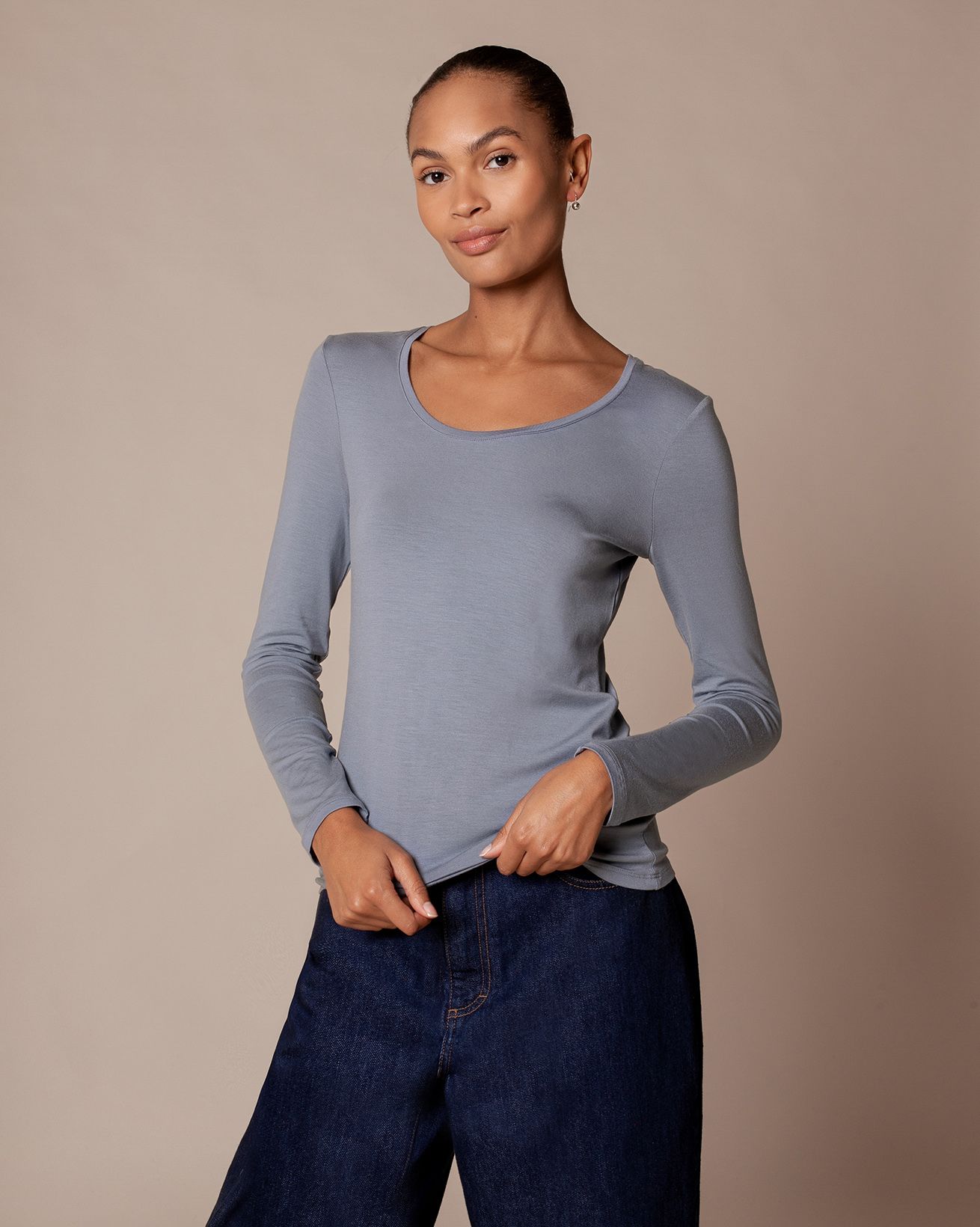 Silky Scoop Neck