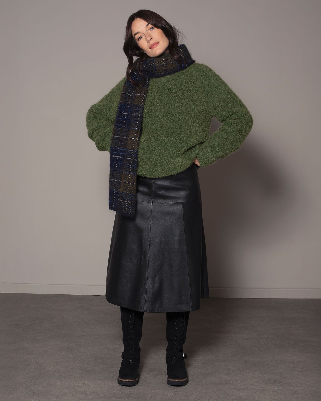 Boucle Funnel Neck Jumper