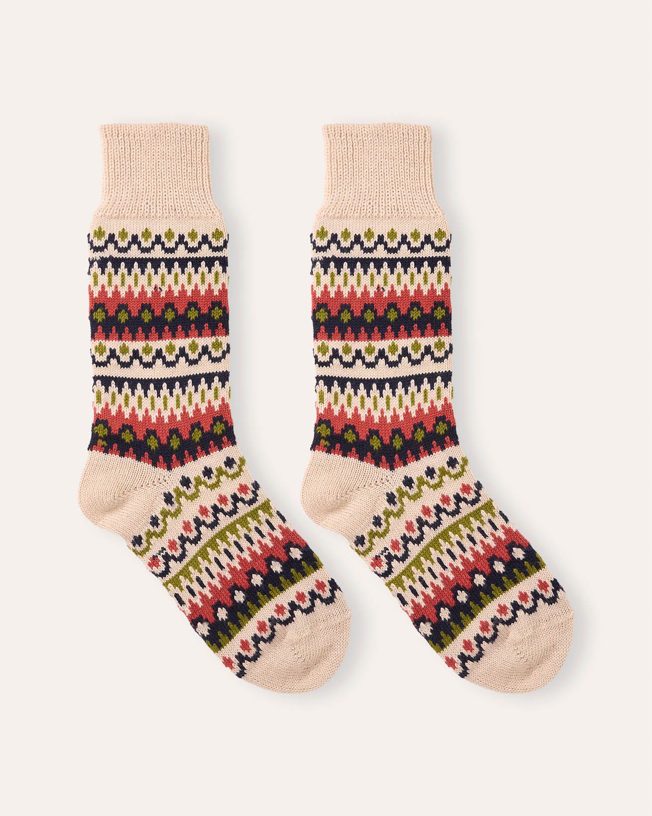 Ladies Fair Isle Merino Cotton Sock