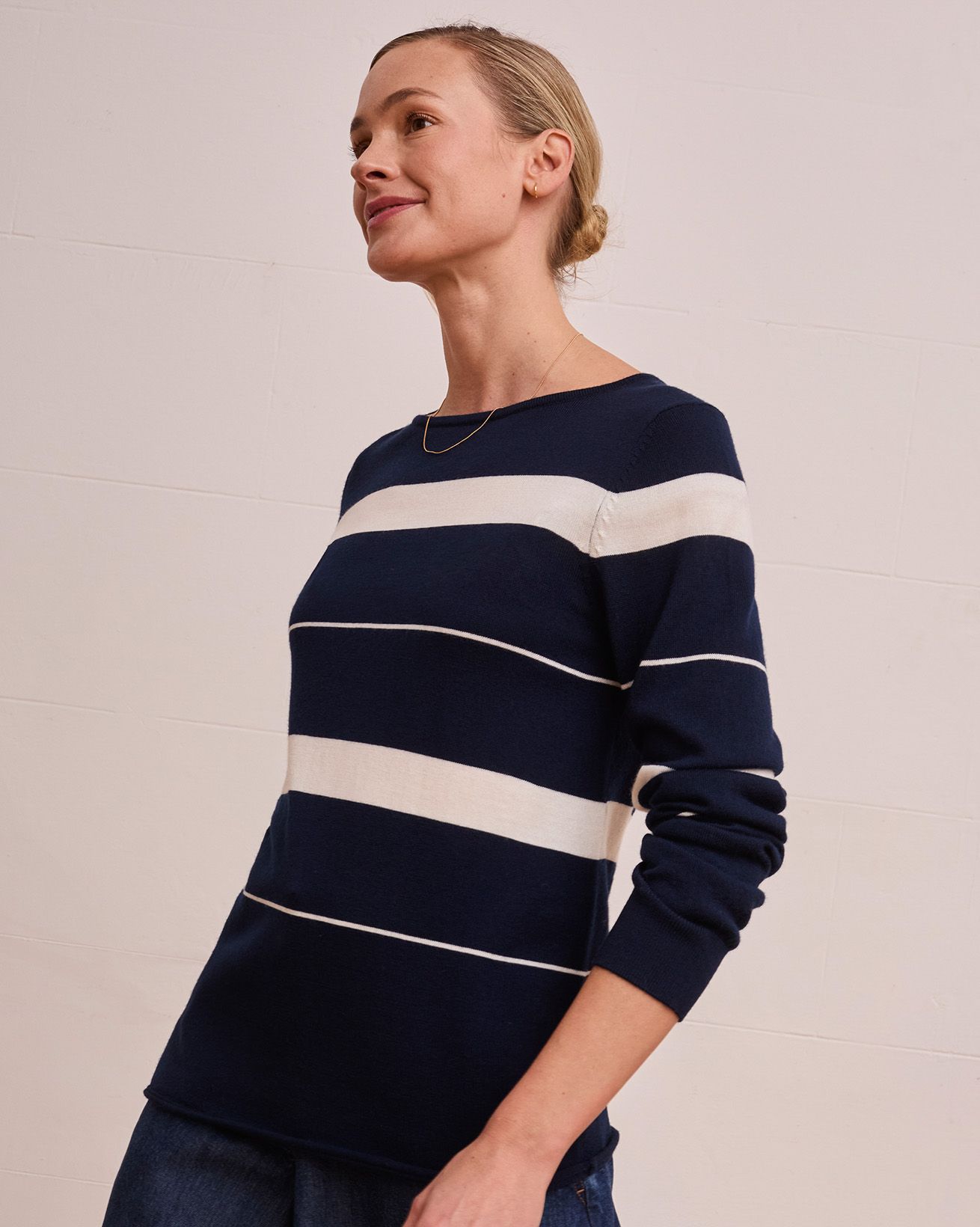 Merino Fine Knit Boat Neck Jumper