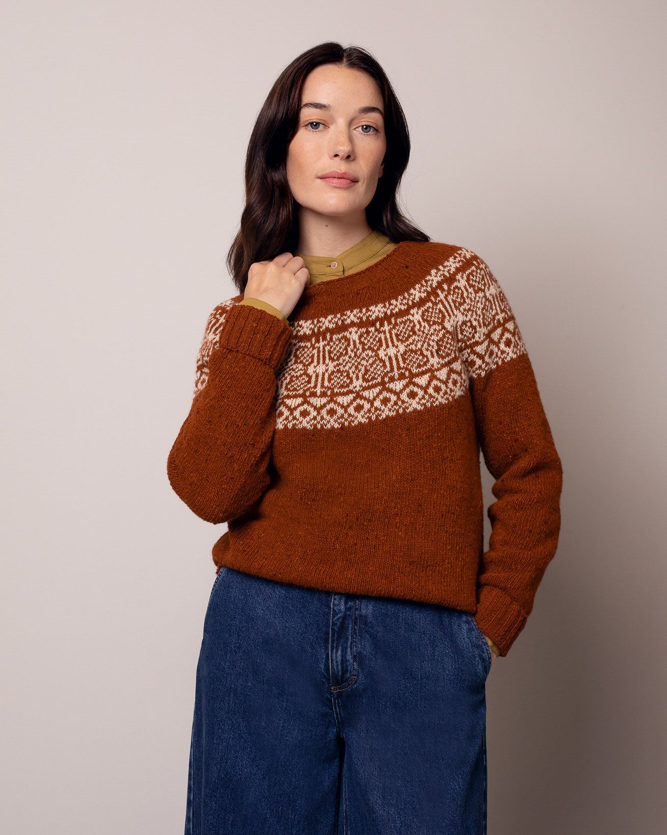 Donegal Vintage Jacquard Sweater