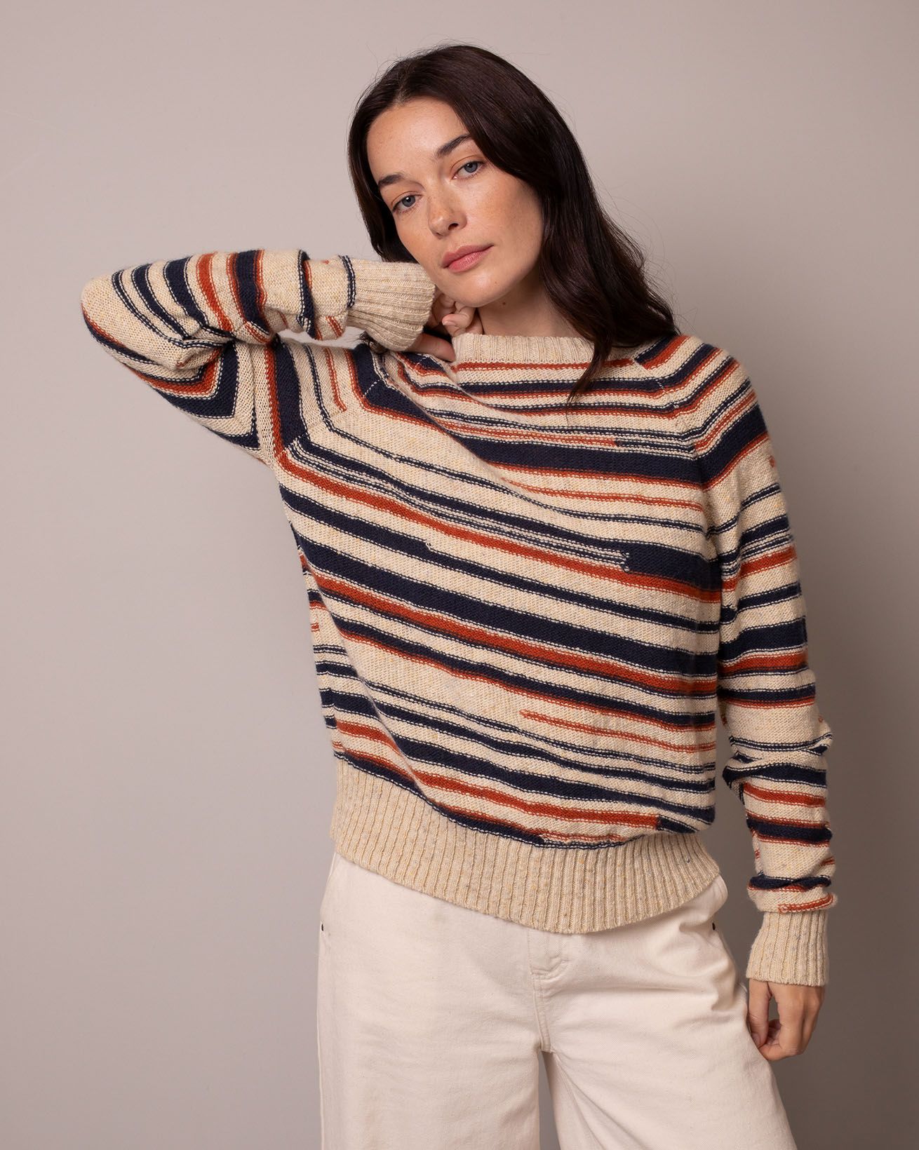 Donegal Blend Broken Stripe Jumper