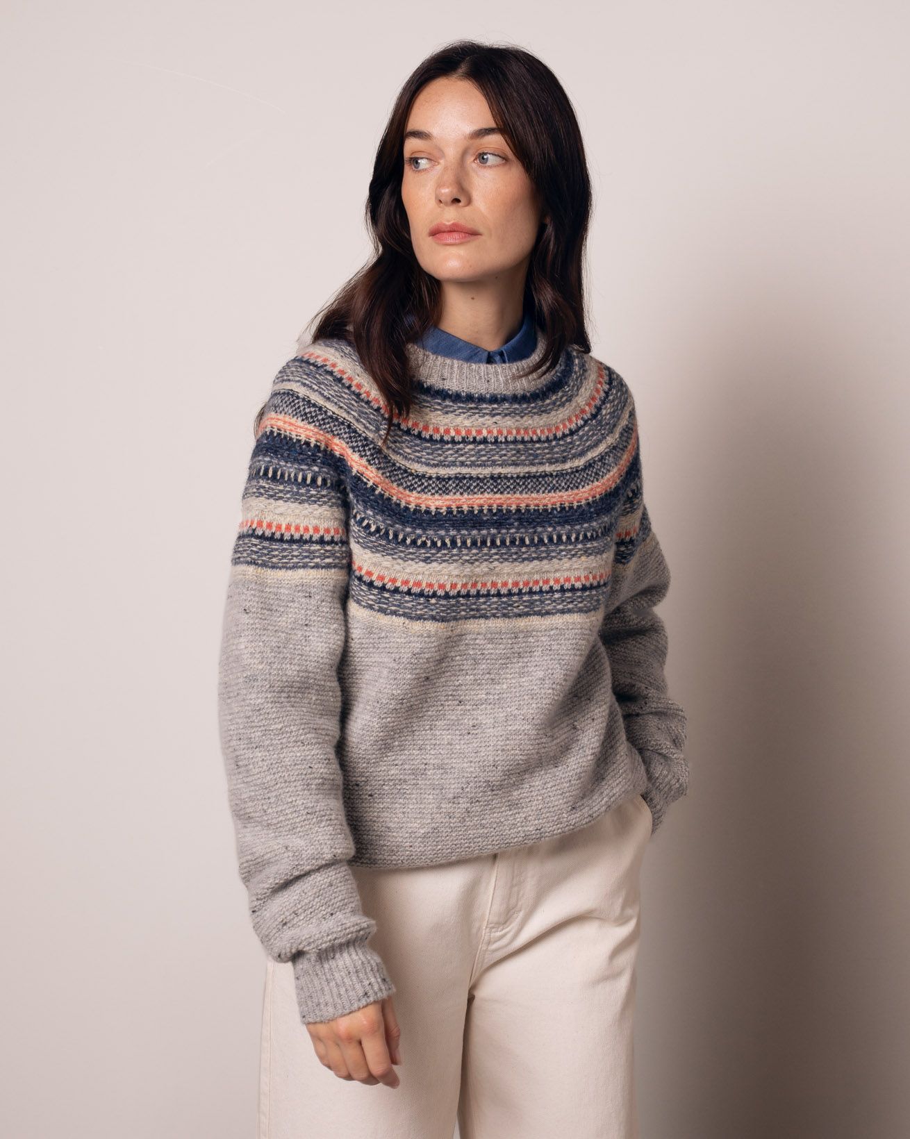 Stitchy Stripe Yoke Jumper