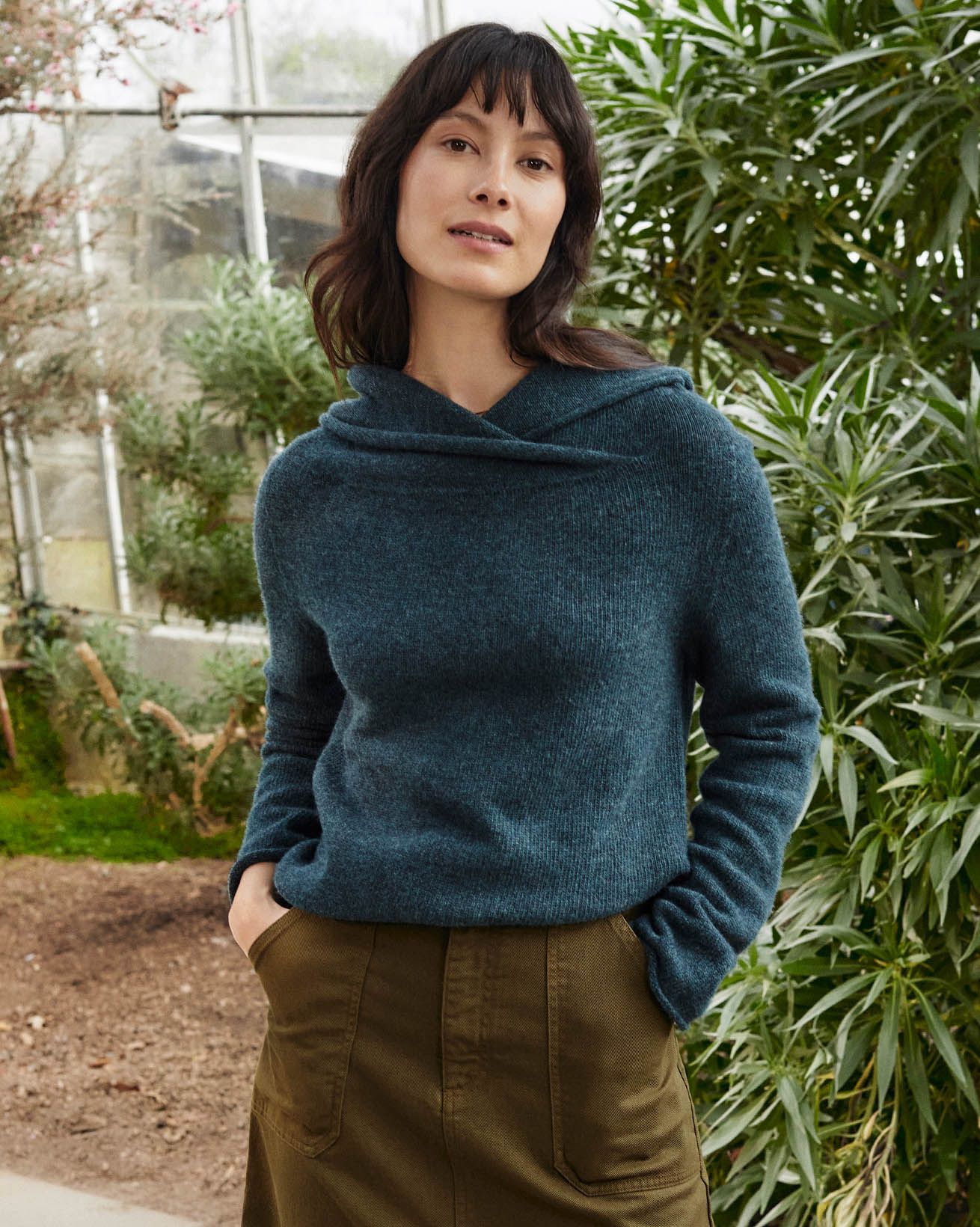 Slouch-Oberteil mit Kragen