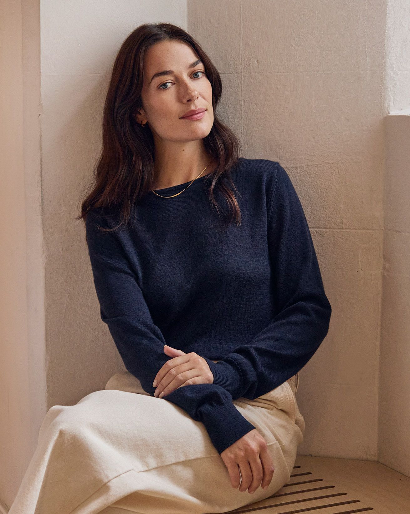 Merino Fine Knit Boat Neck Jumper