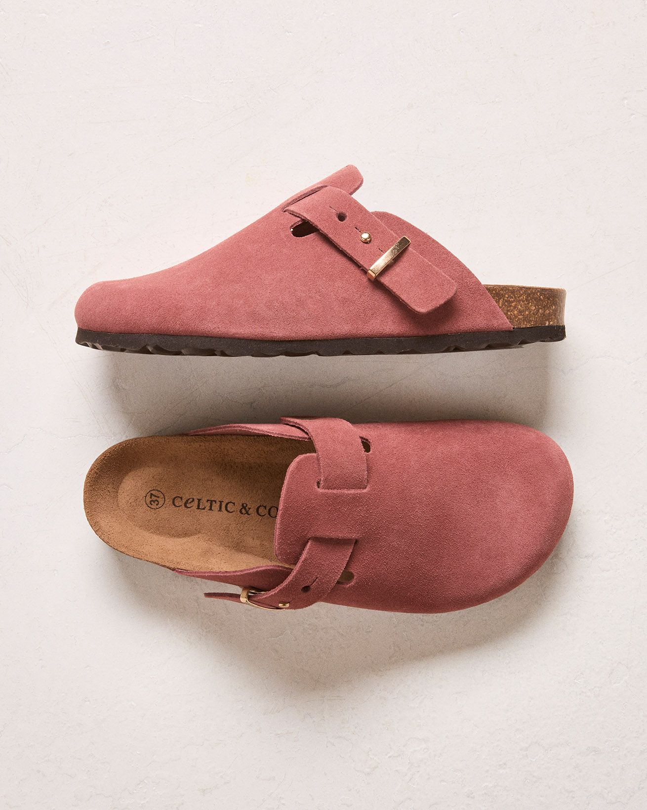 Stud Strap Suede Clogs