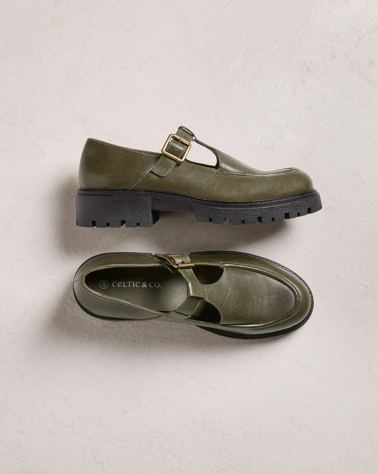 Chunky T Bar Leather Loafers