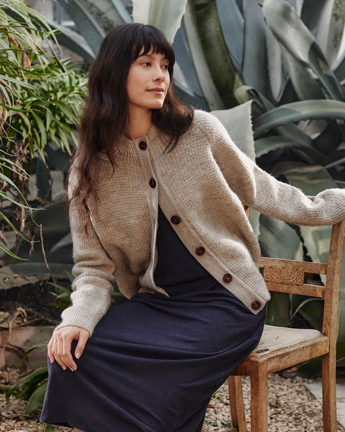 British Wool Moss Stitch Cardigan