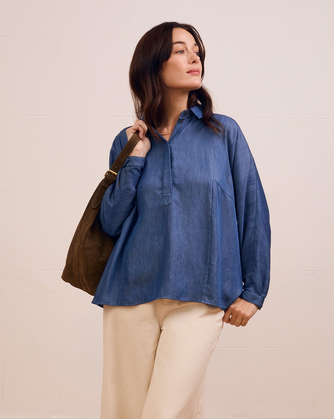 Drapey Pop Over Blouse