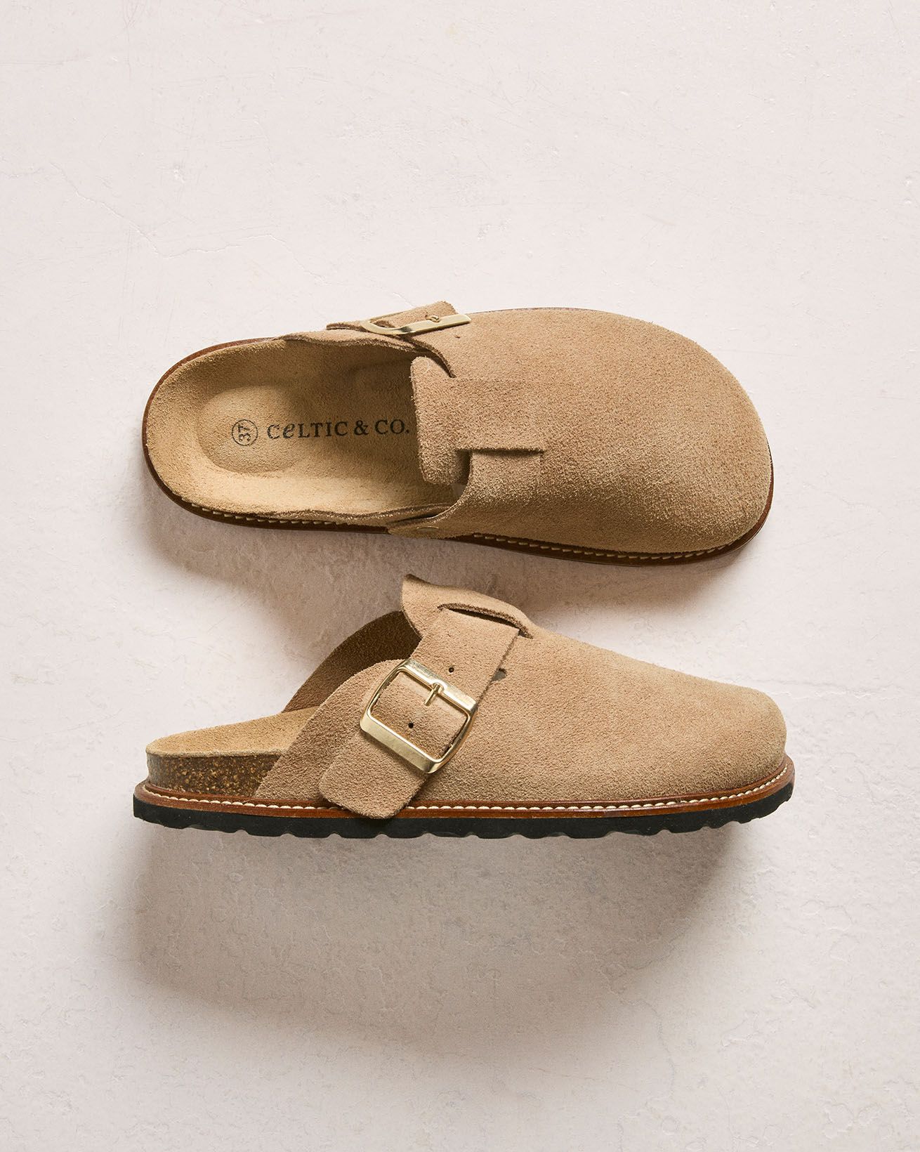 Suede Welt Detail Clogs