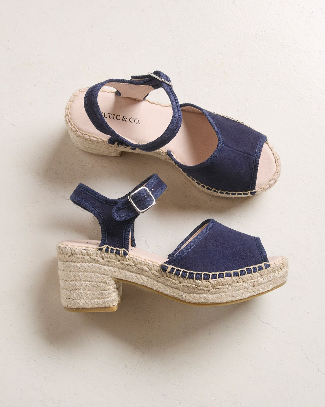 Suede Block Heel Espadrille Sandals