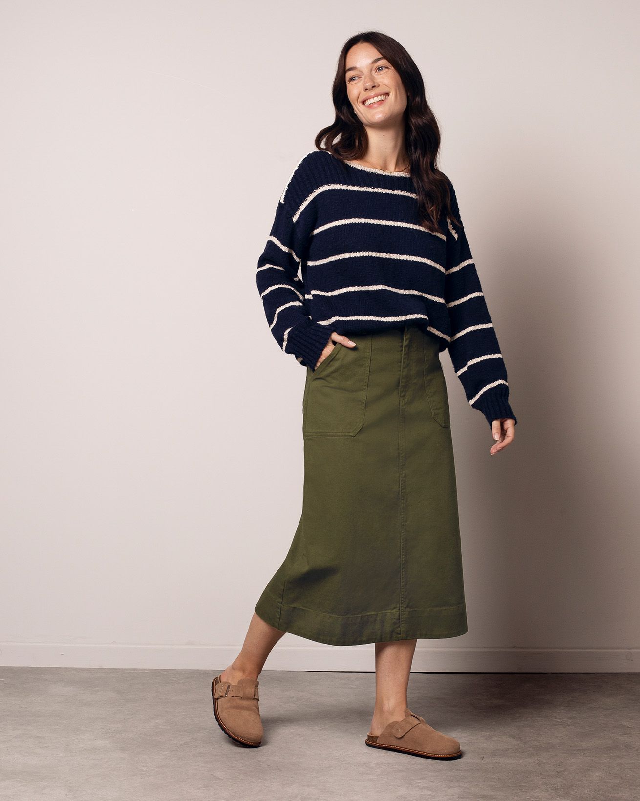 Twill A-Line Skirt 