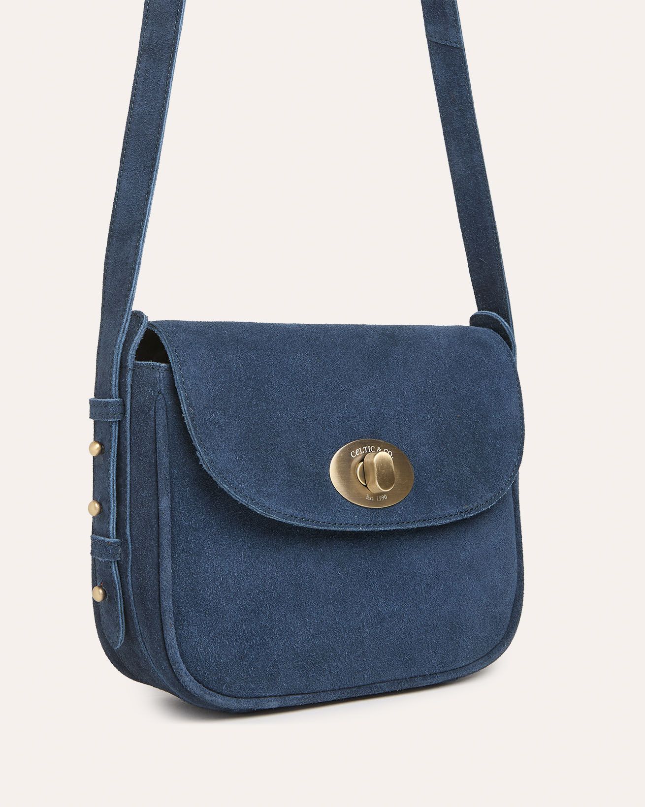 Suede Twist Lock Mini Cross Body Bag