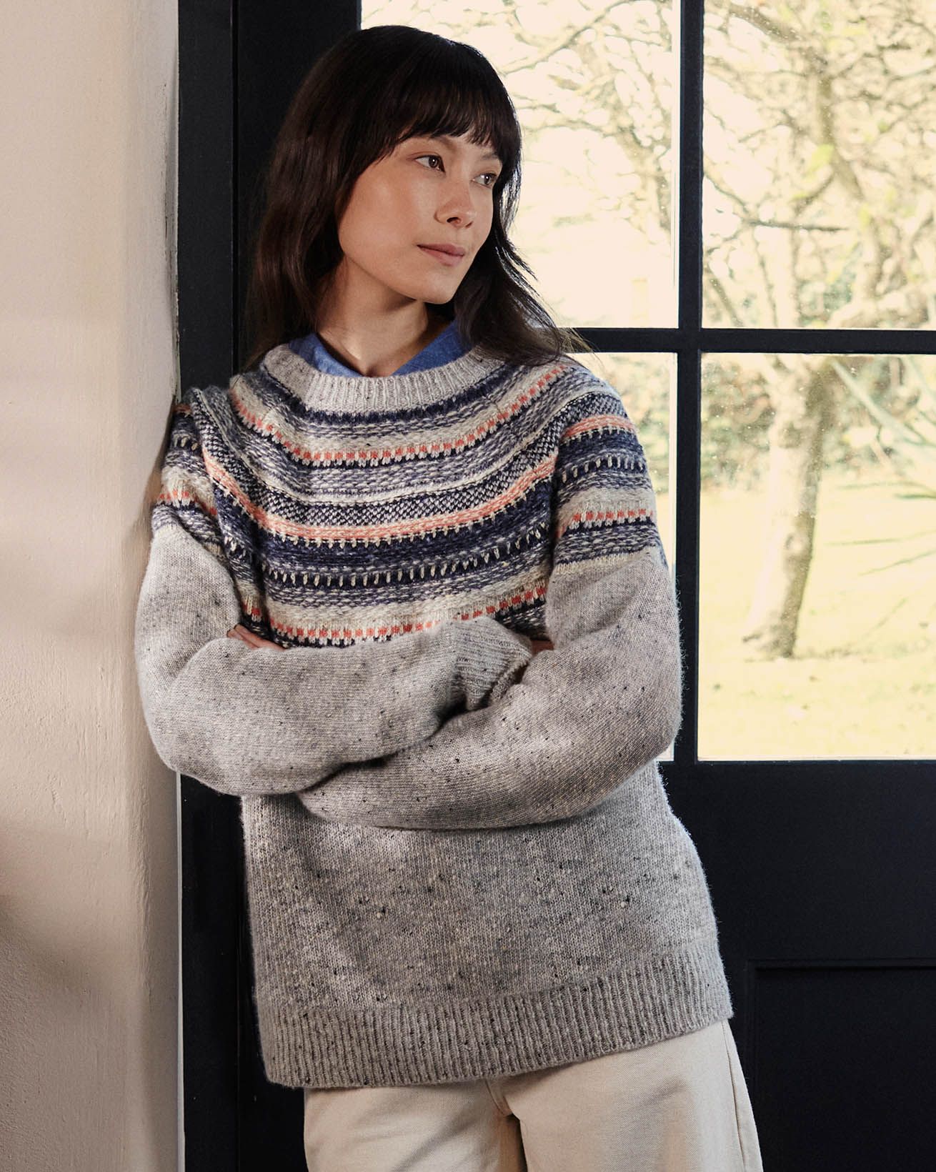 Stitchy Stripe Yoke Jumper