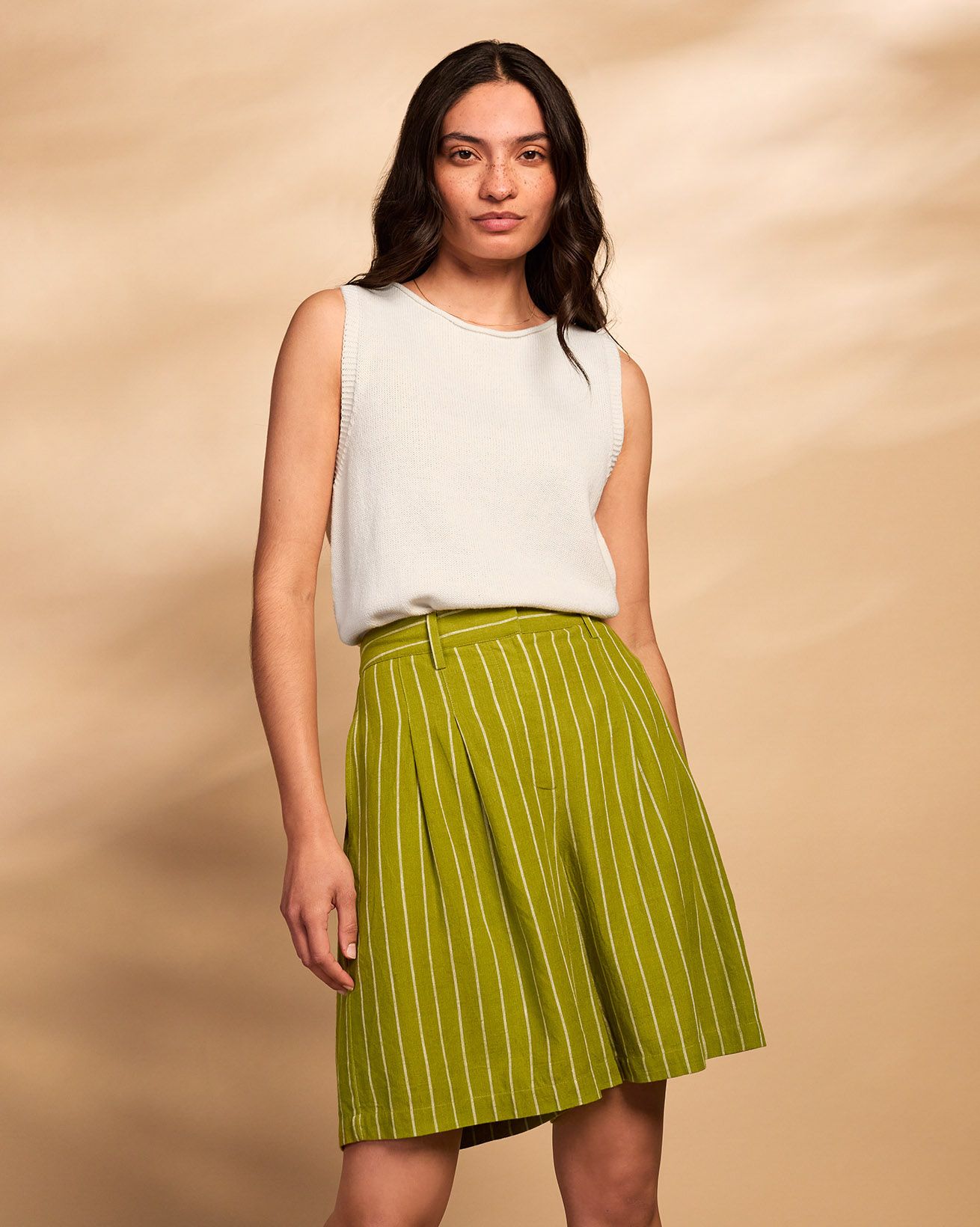 Pleat Front City Shorts