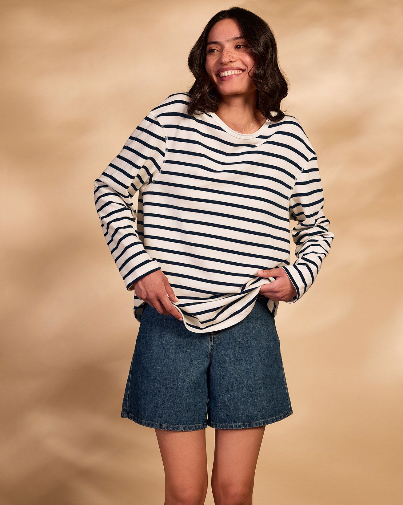 Premium Jersey Button Back Top