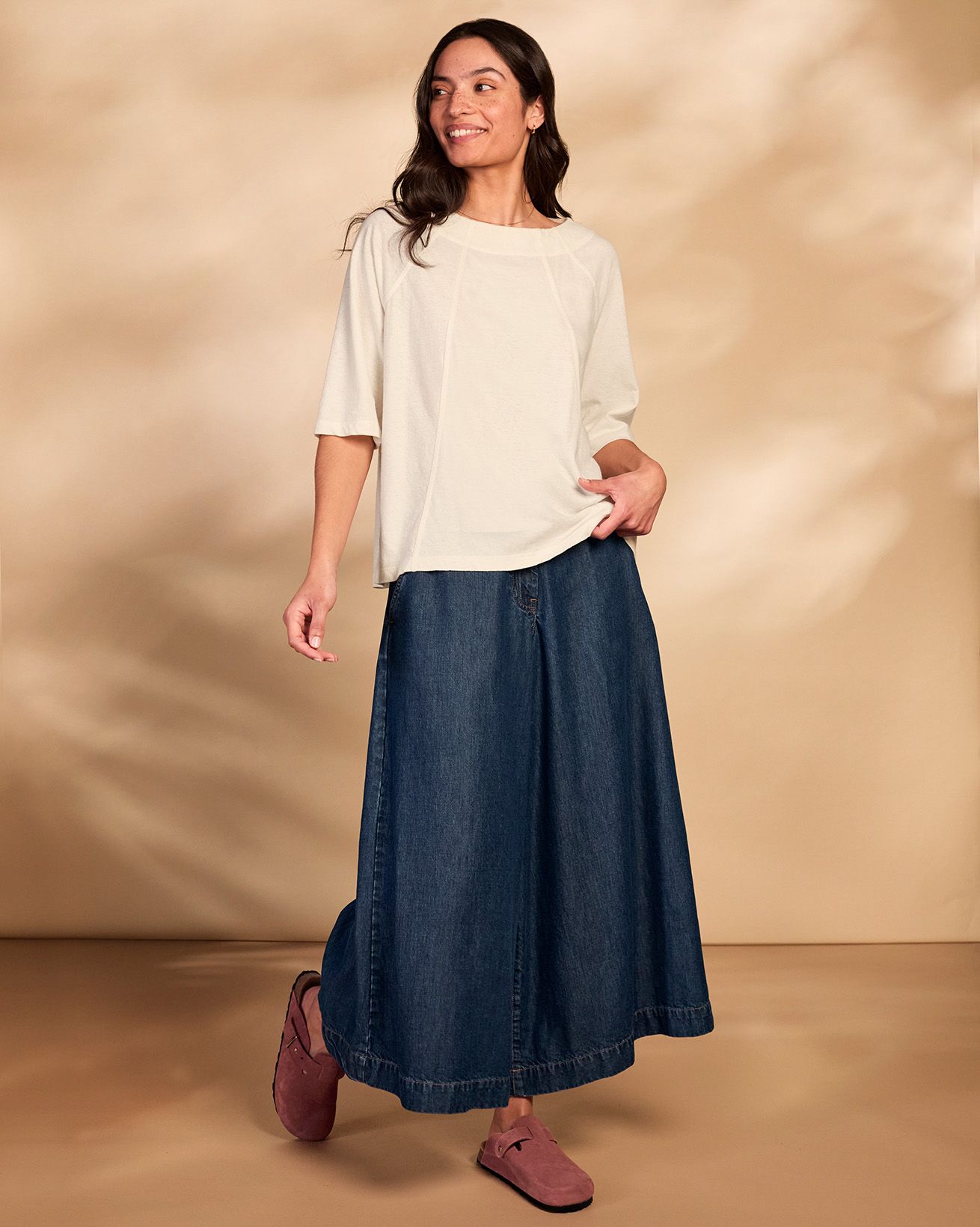 Drape Denim Culottes