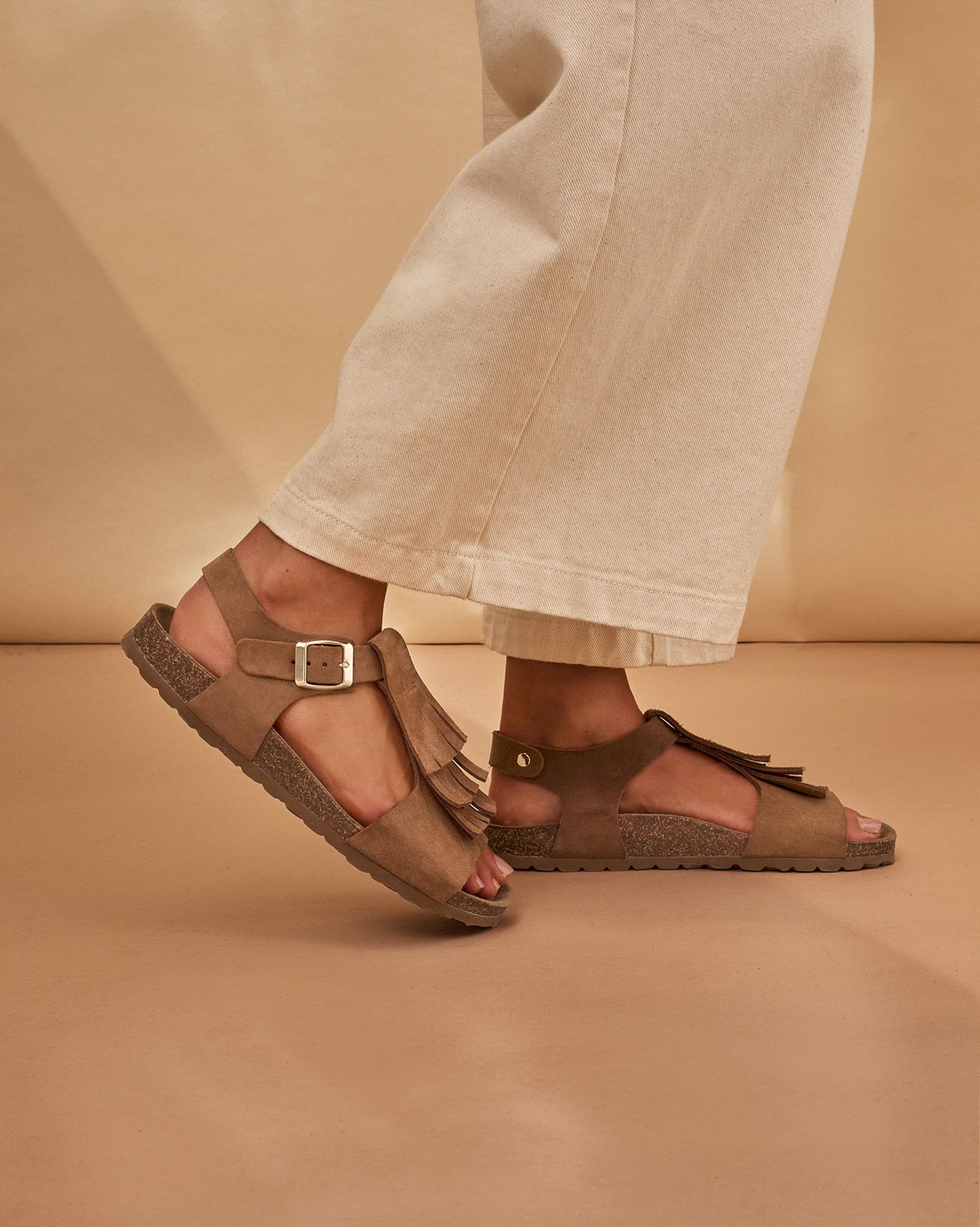 Fringe Suede Sandals