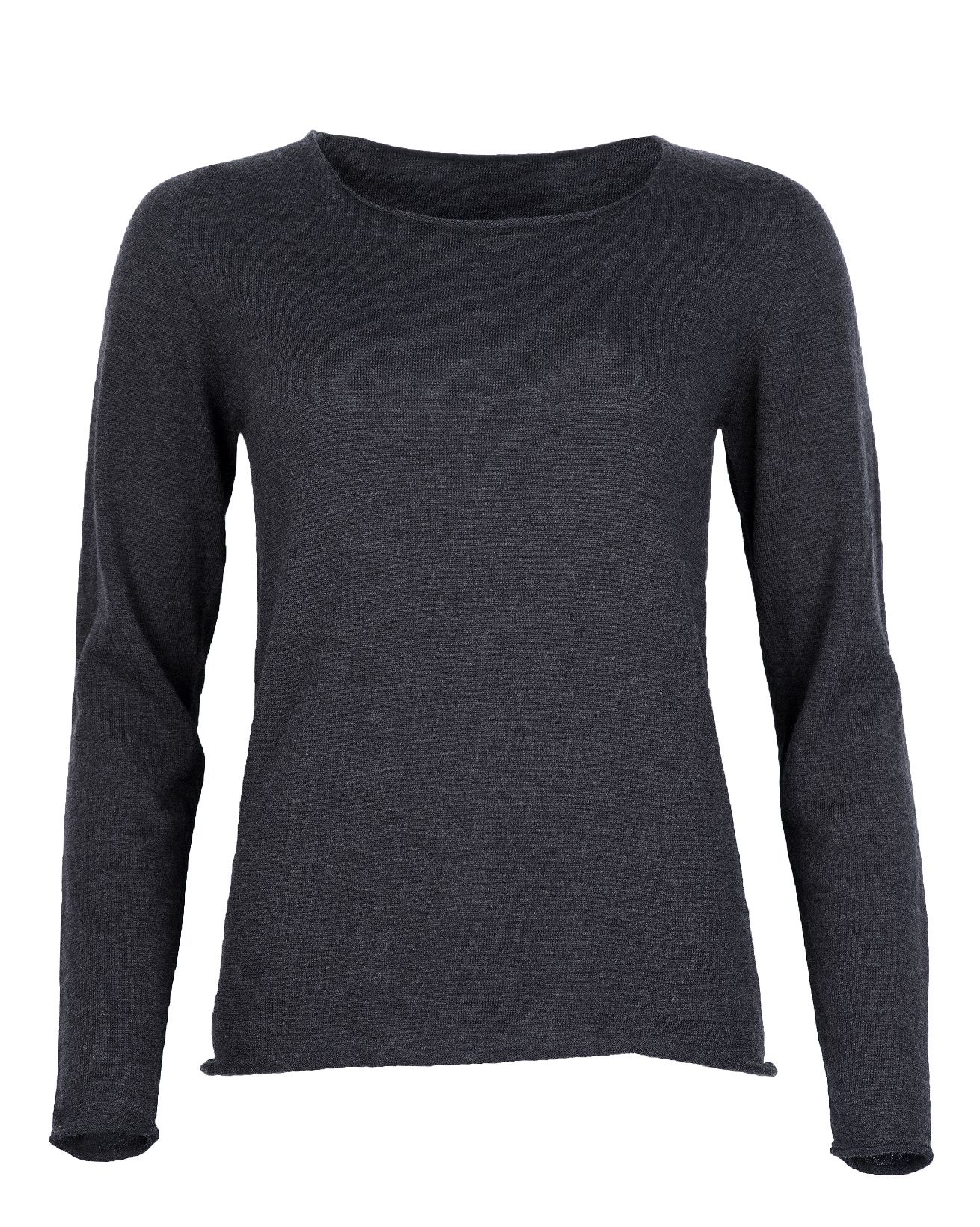 Fine Knit Merino Crew Neck / Charcoal / S