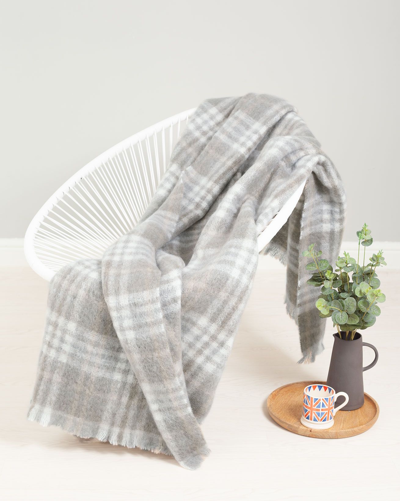 Überwurf aus Mohair und Wolle
