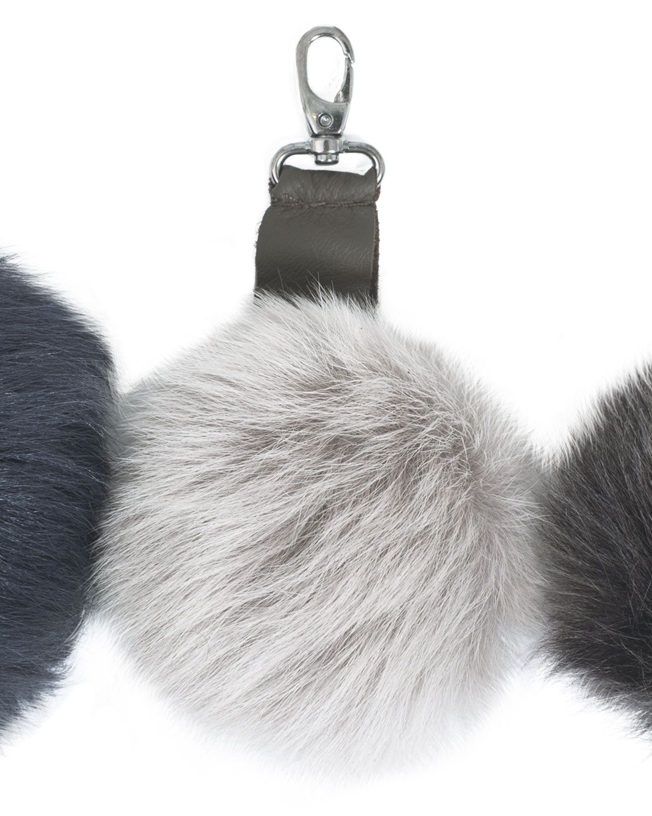 Schlüsselanhänger mit Bommel aus Toskana-Schaffell